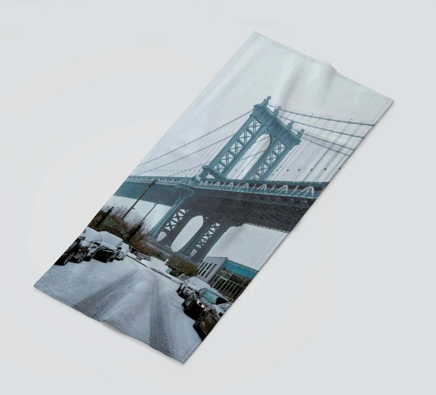 Winter Bridge beach towel by METROPOLIS