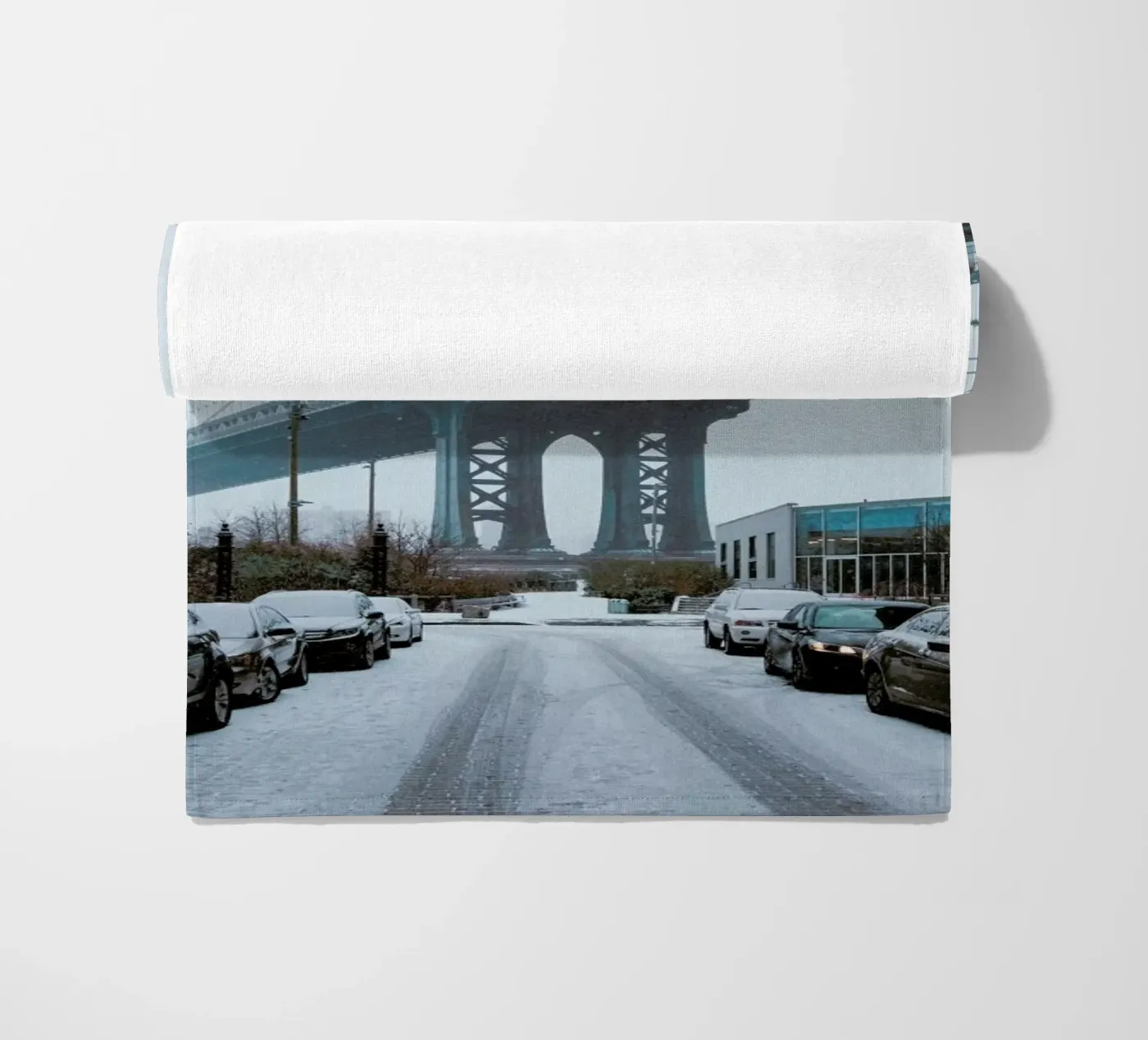 Winter Bridge beach towel by METROPOLIS