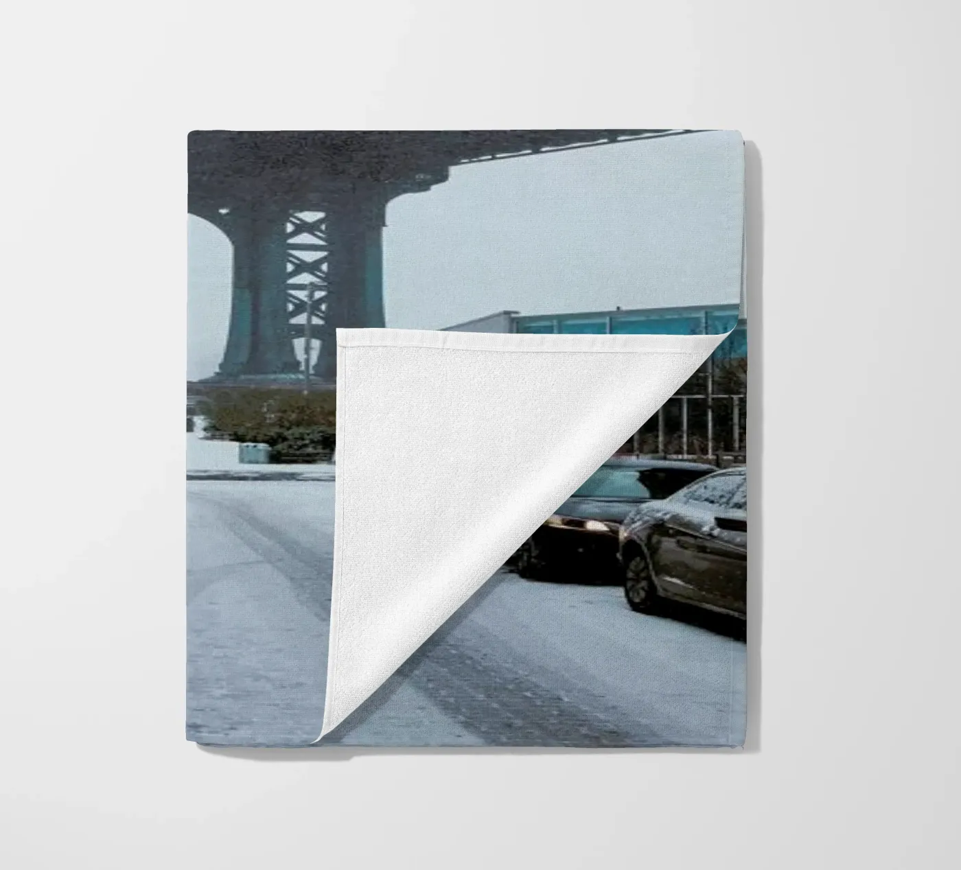 Winter Bridge beach towel by METROPOLIS