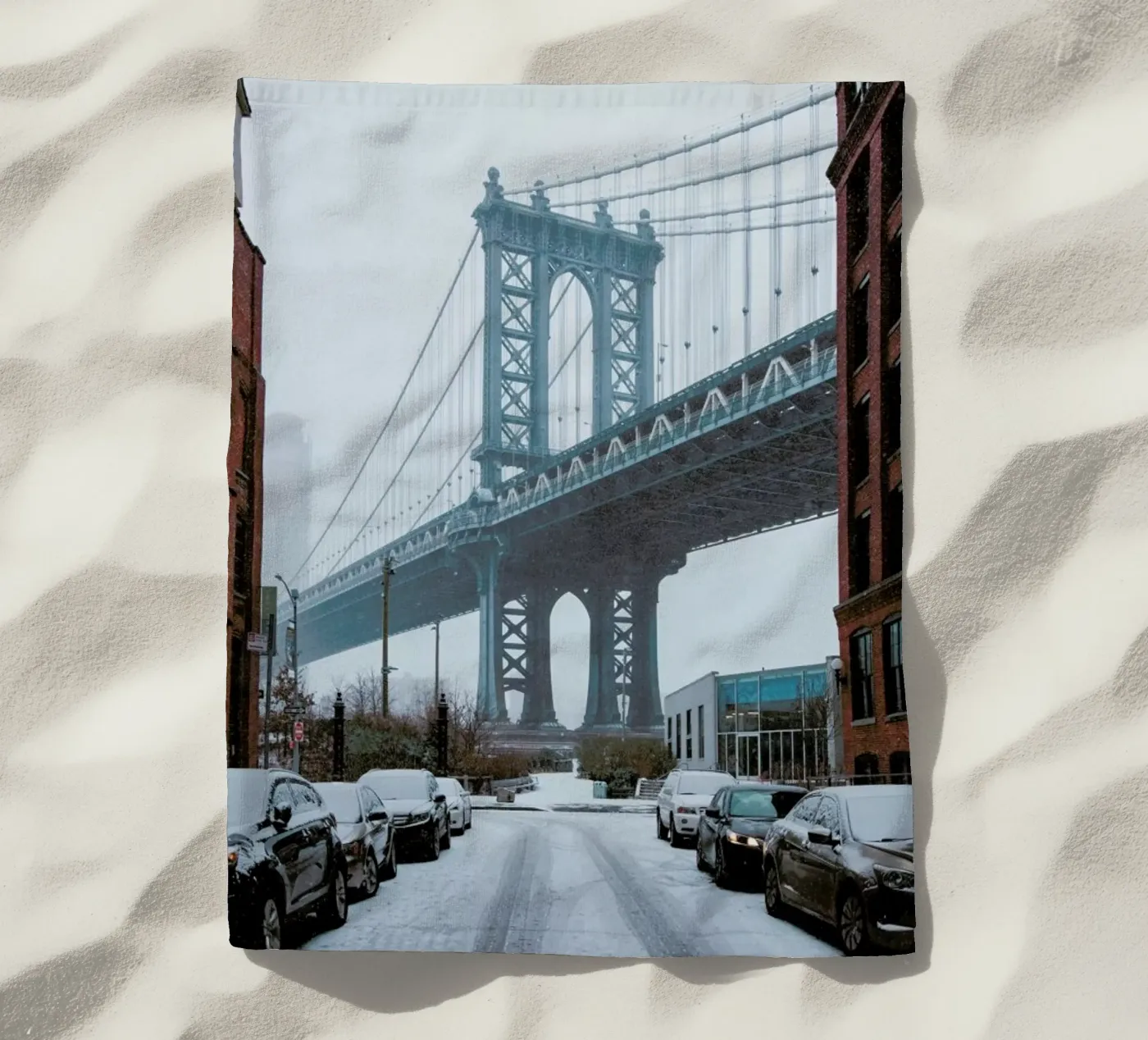 Winter Bridge beach towel by METROPOLIS