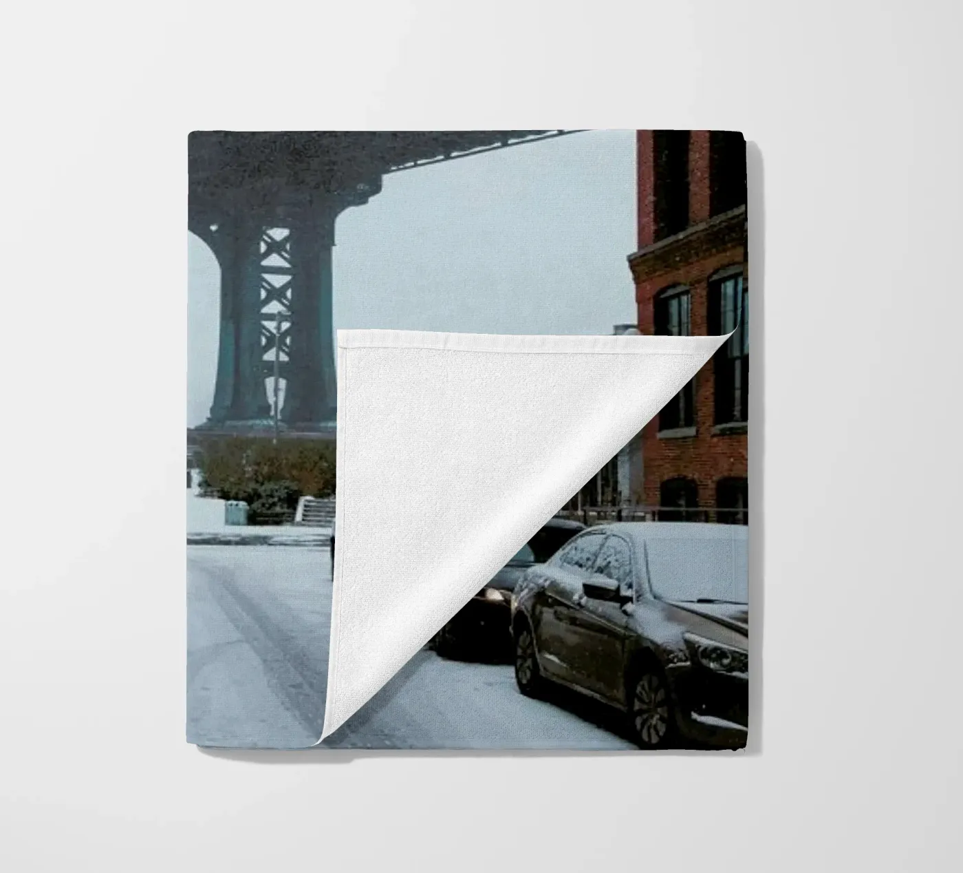 Winter Bridge beach towel by METROPOLIS
