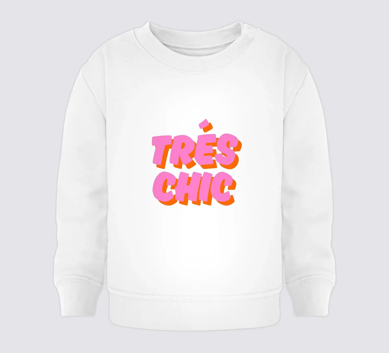 Audace design tipografico "Très Chic" in rosa e arancione felpa neonato da The Quote Collective
