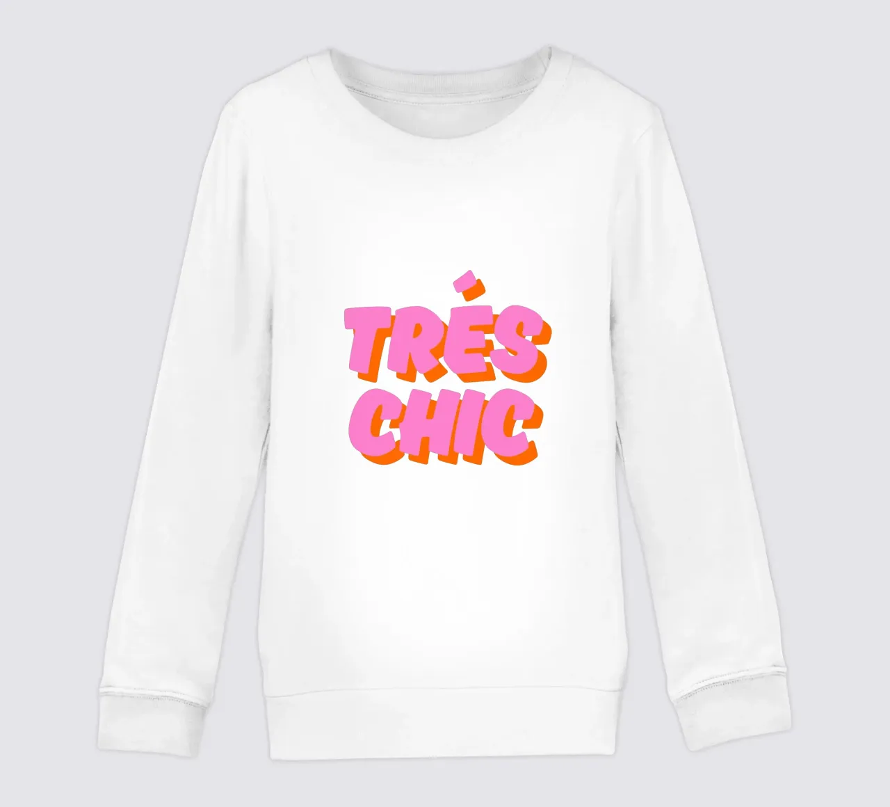 Audace design tipografico "Très Chic" in rosa e arancione felpa bambino da The Quote Collective