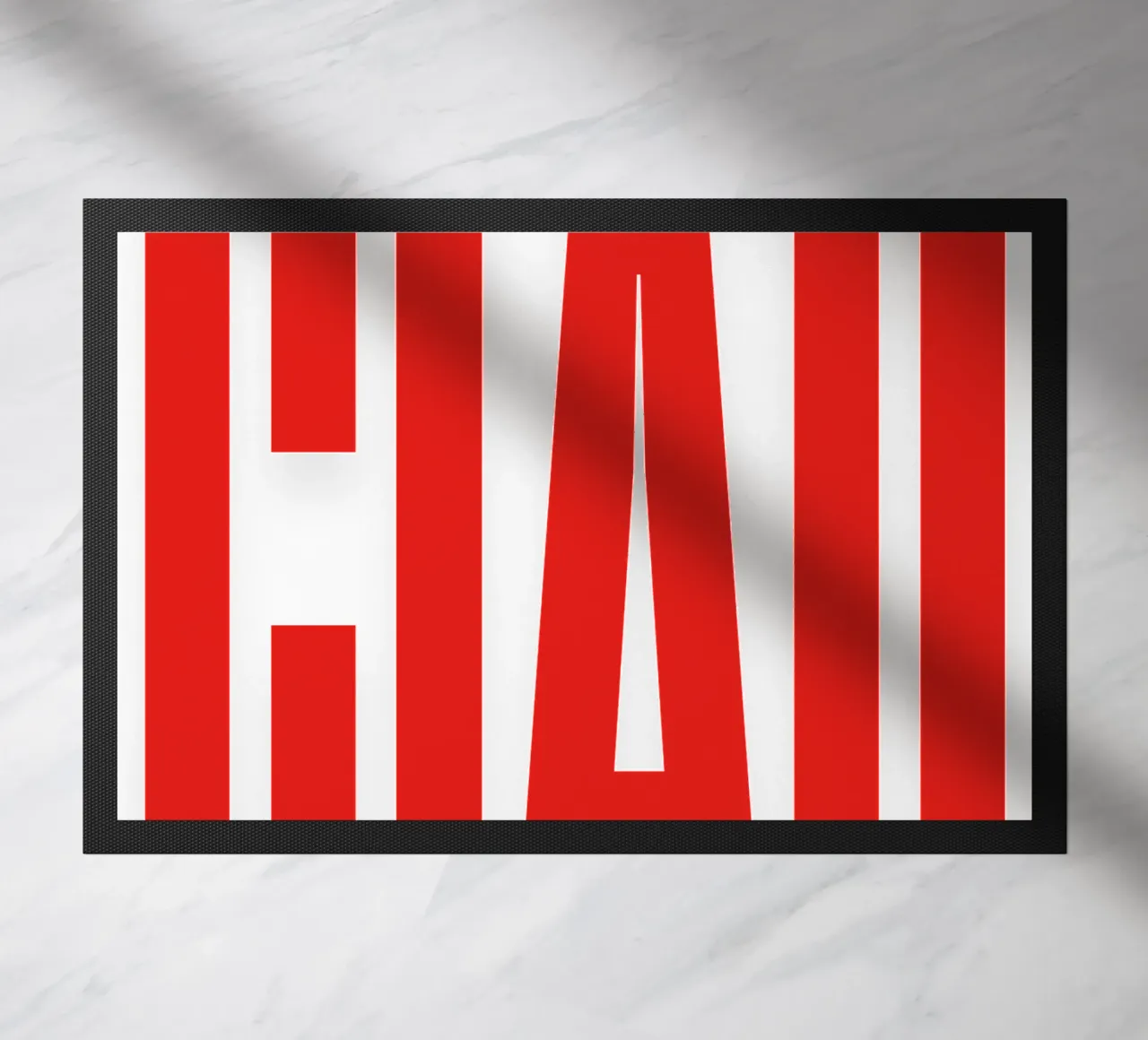Minimalist “CIAO” Typography in Bold Red Letters doormat by The Quote Collective