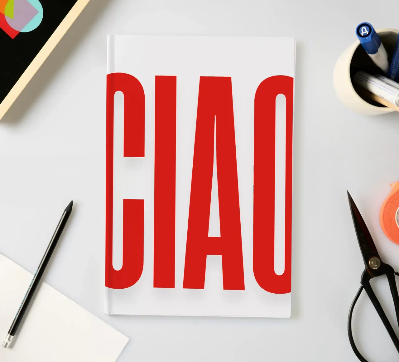 Minimalist “CIAO” Typography in Bold Red Letters notebook by The Quote Collective