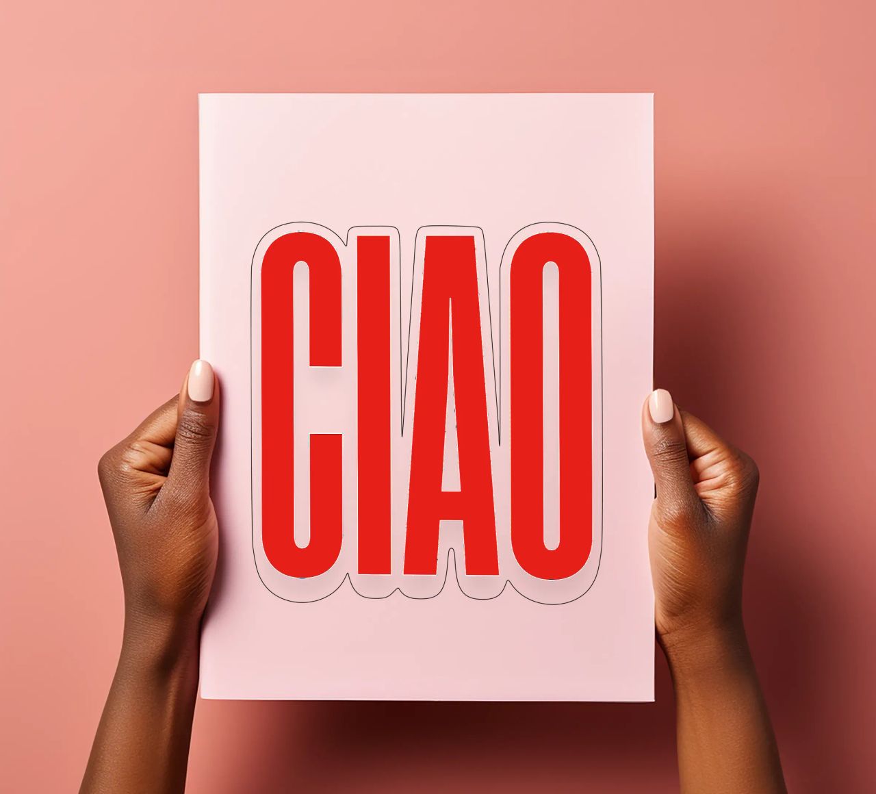 Minimalist “CIAO” Typography in Bold Red Letters sticker sheet by The Quote Collective