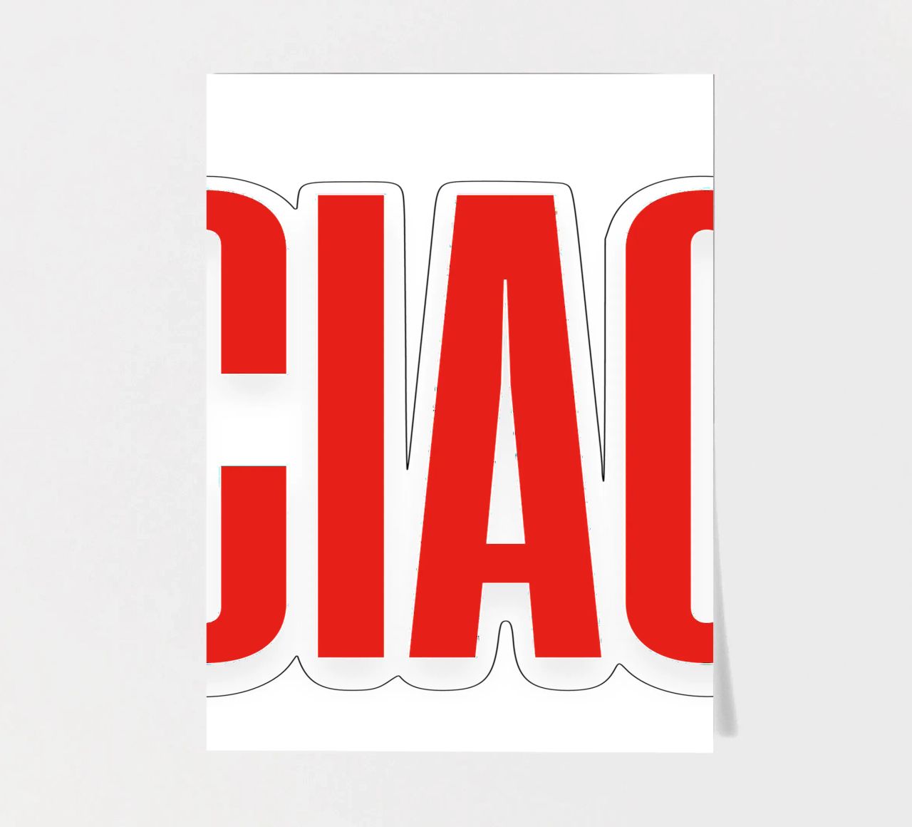 Minimalist “CIAO” Typography in Bold Red Letters sticker sheet by The Quote Collective