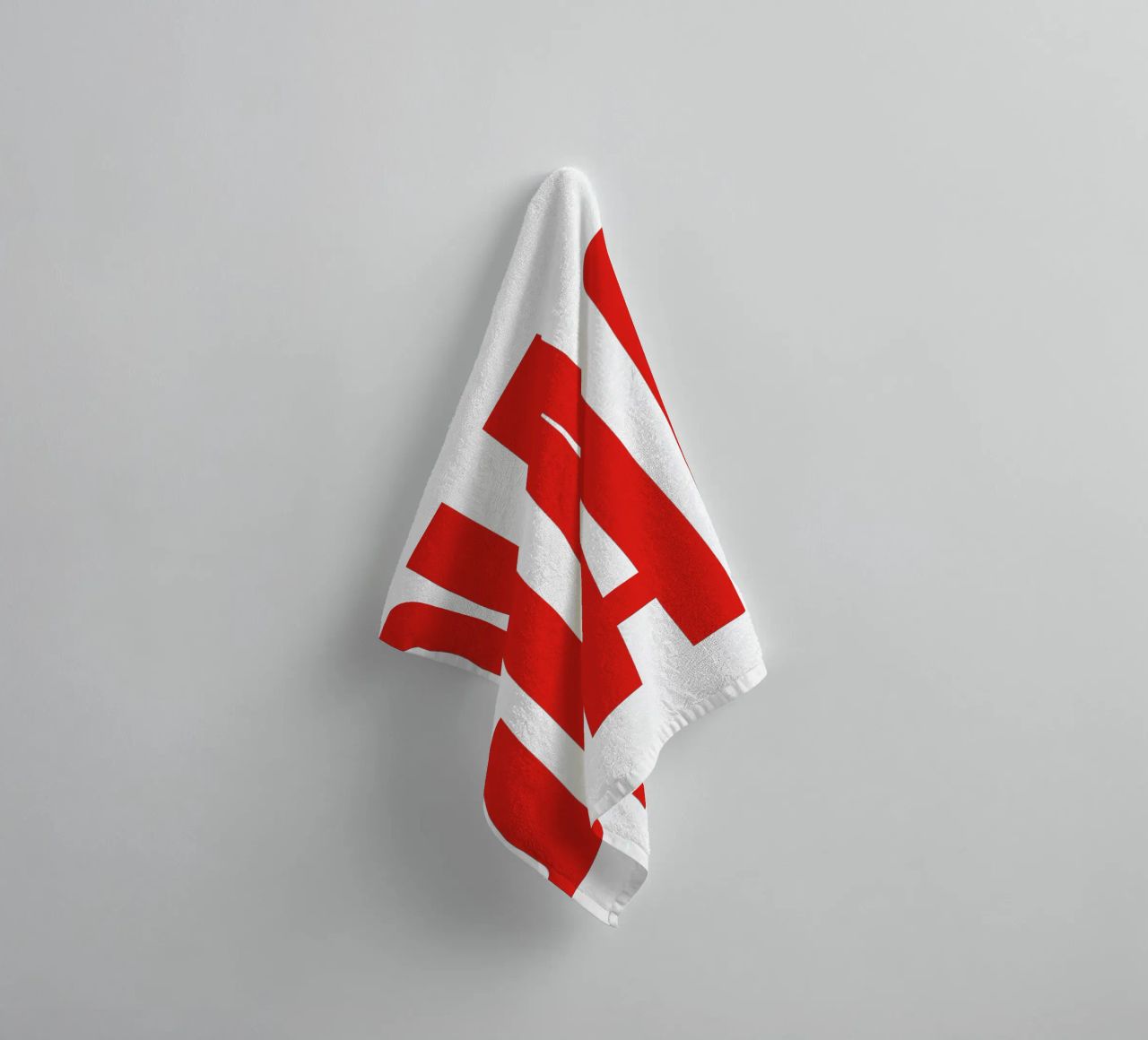 Minimalist “CIAO” Typography in Bold Red Letters towel by The Quote Collective