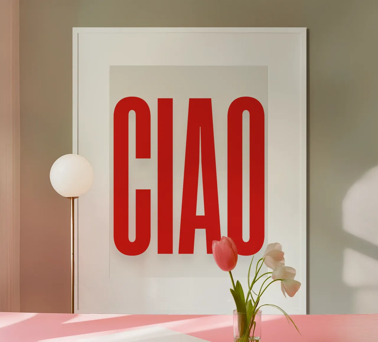 Minimalist “CIAO” Typography in Bold Red Letters hahnemühle by The Quote Collective