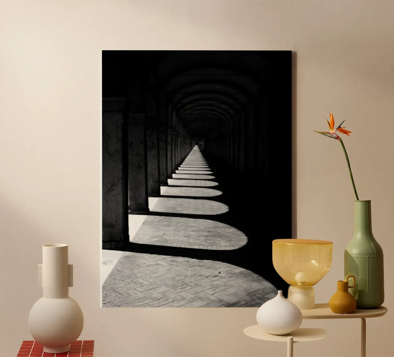 Bologna - L'ombra perfetta tela con Cornice a cassetta da Black & White