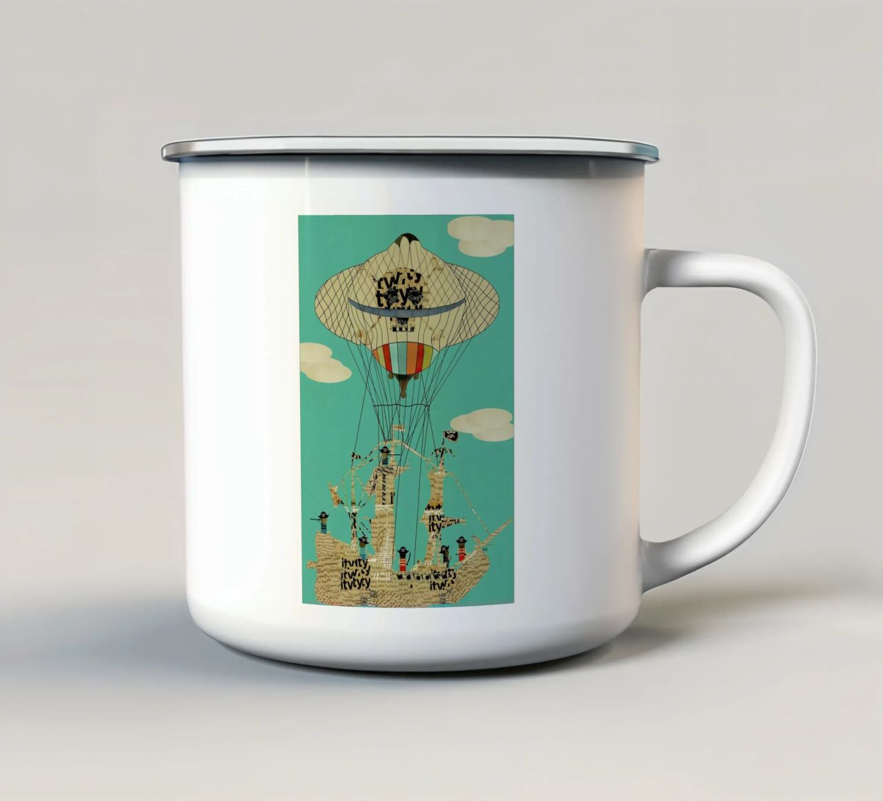 sky pirates tazza in smalto da Brian Buckley