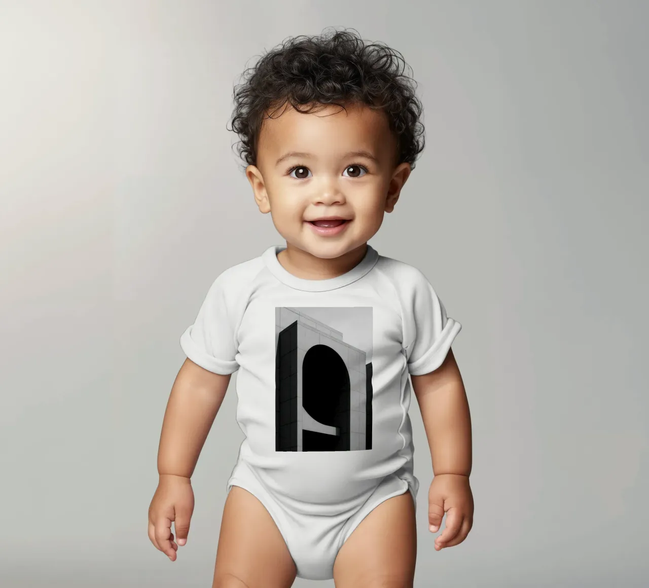 Dallas - Das Schweigen der Formen Kurzarm Babybody von Black & White