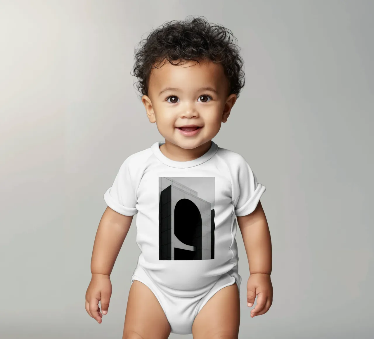 Dallas - Das Schweigen der Formen Kurzarm Babybody von Black & White