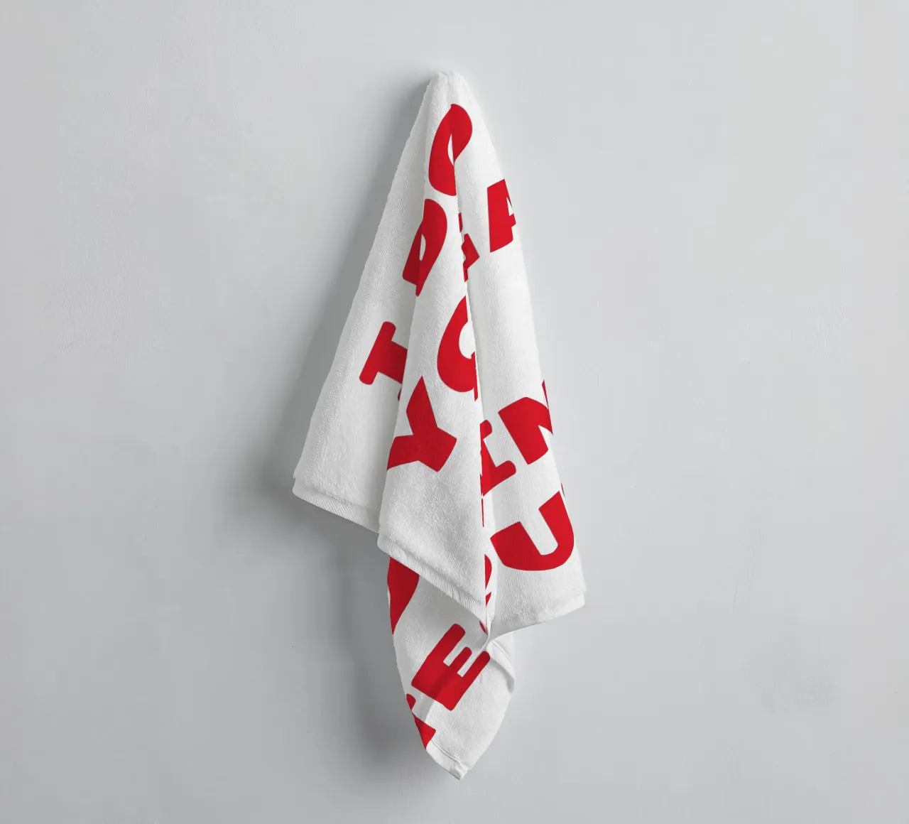 Grappig "Ik Doe Yoga & Drink Tequila" Knalrood Citaat Ontwerp badhanddoek van The Quote Collective