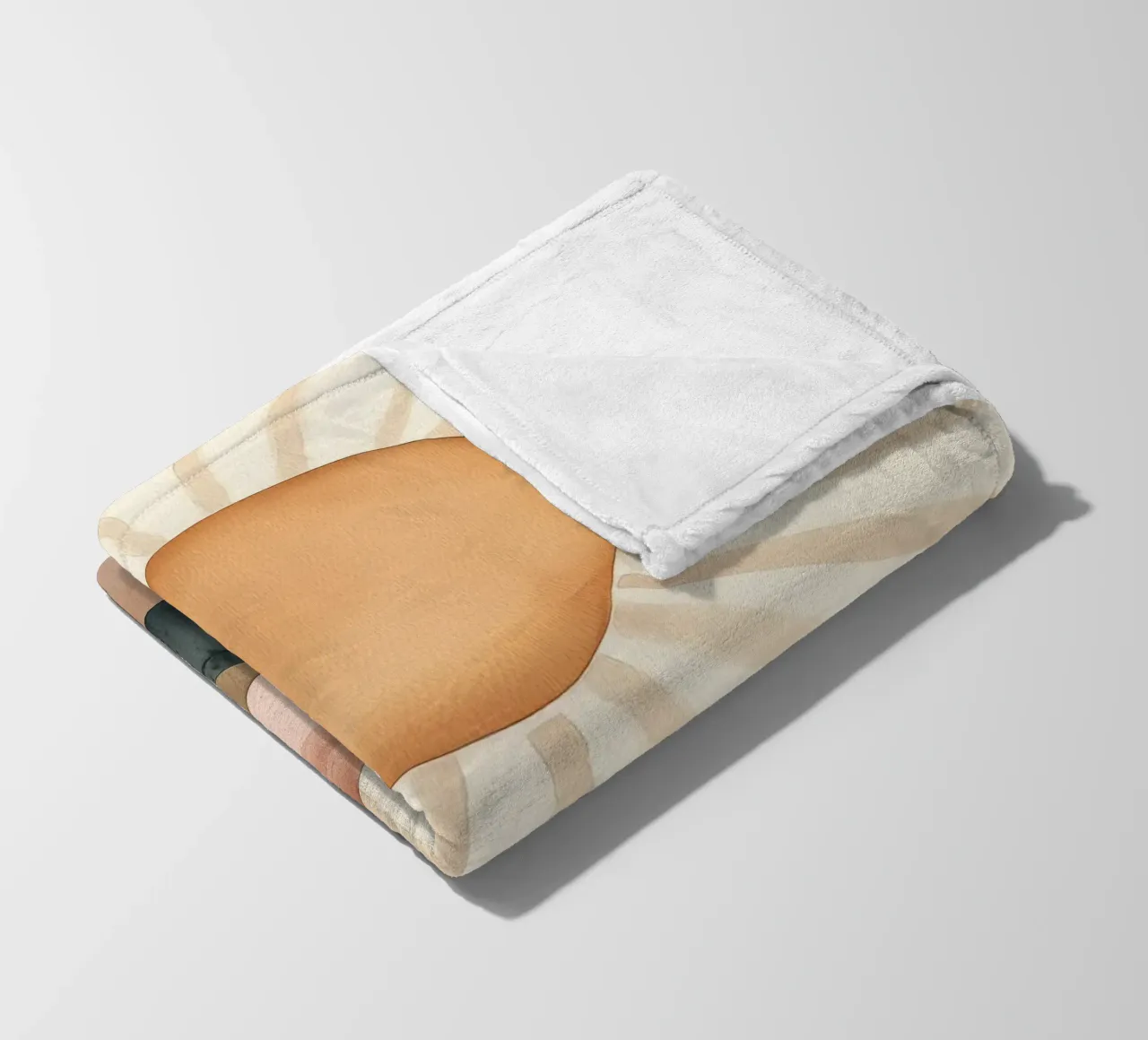 Boho Sun Mountains Abstract Watercolor Calm Minimalist Art fleece blanket by Gentle Echoes Art