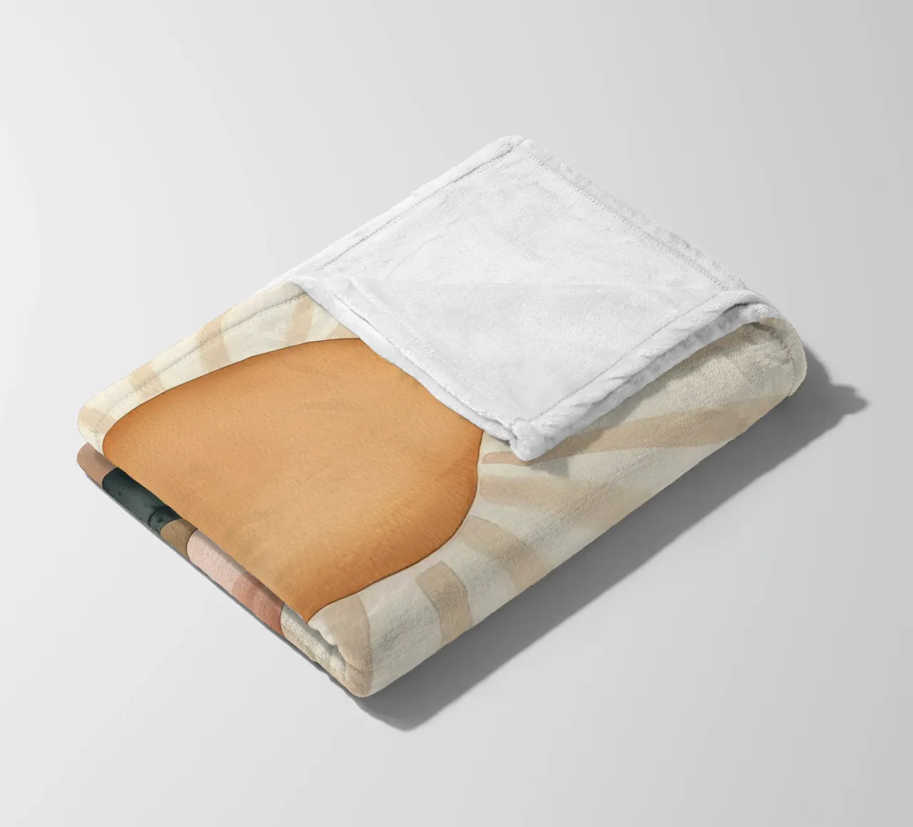 Boho Sun Mountains Abstract Watercolor Calm Minimalist Art fleece blanket by Gentle Echoes Art