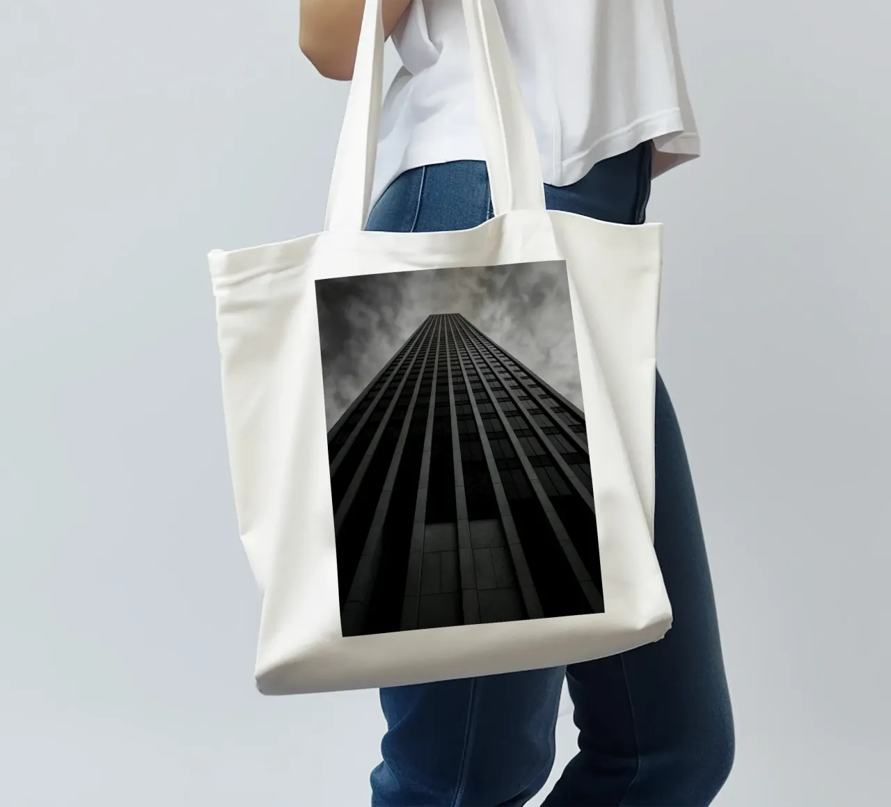 Houston - Ascensione verticale borsa in juta da Black & White