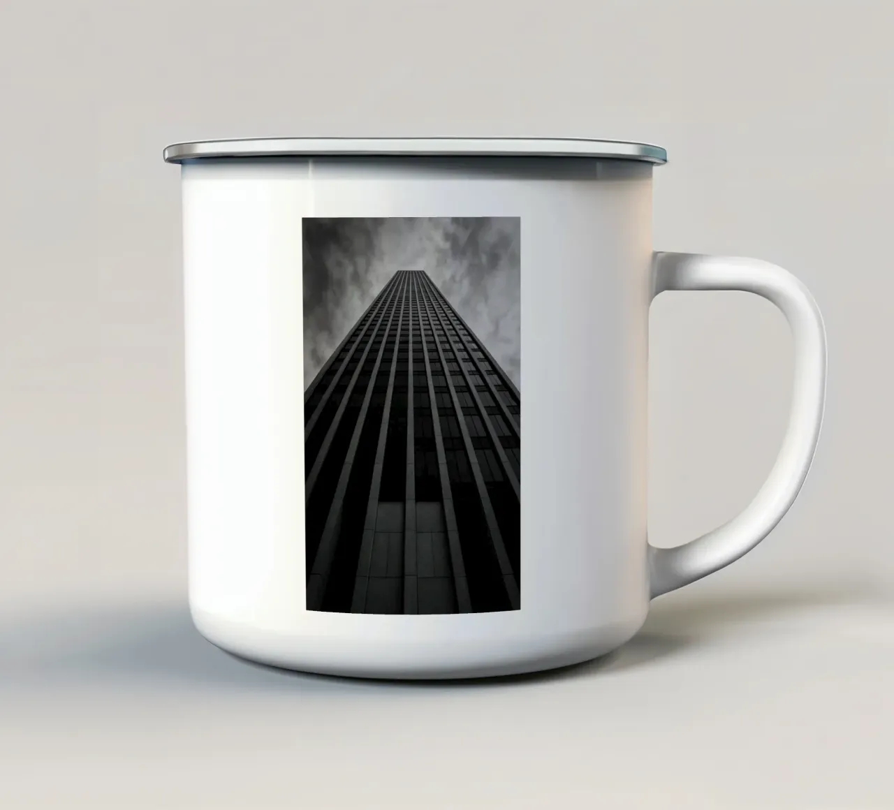 Houston - Ascensione verticale tazza in smalto da Black & White