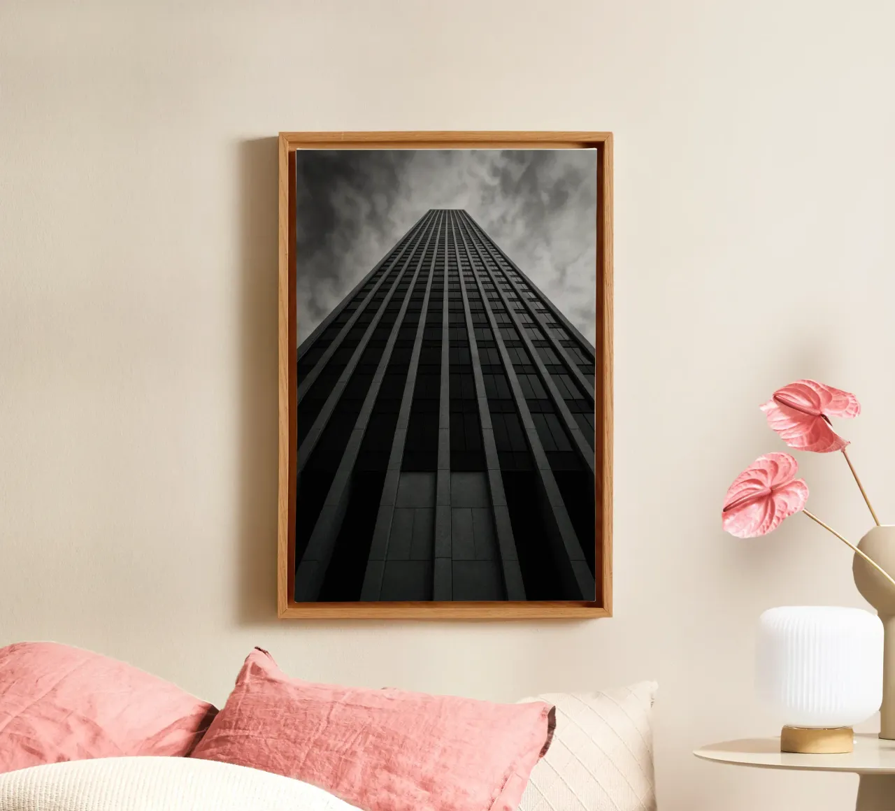 Houston - Ascensione verticale tela con Cornice a cassetta da Black & White