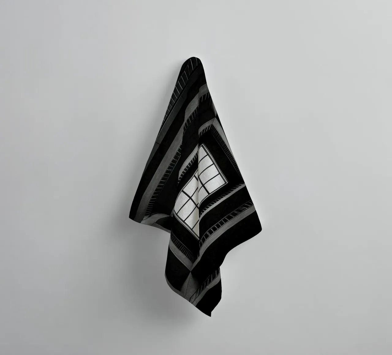 Tokyo - Window onto empty space towel by Black & White