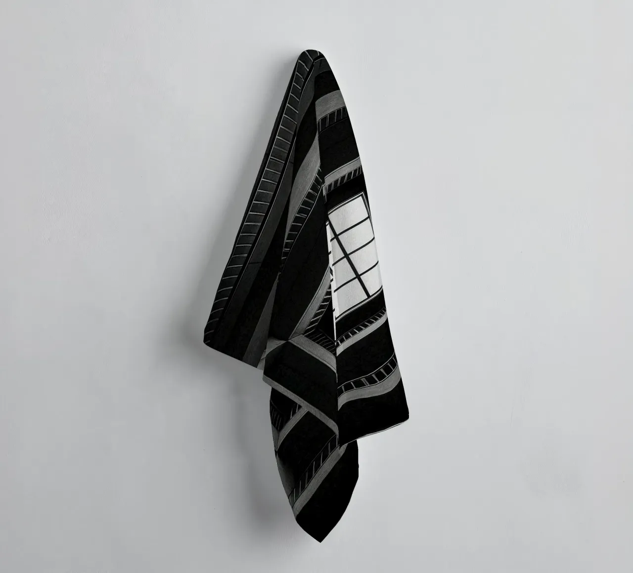 Tokyo - Window onto empty space towel by Black & White