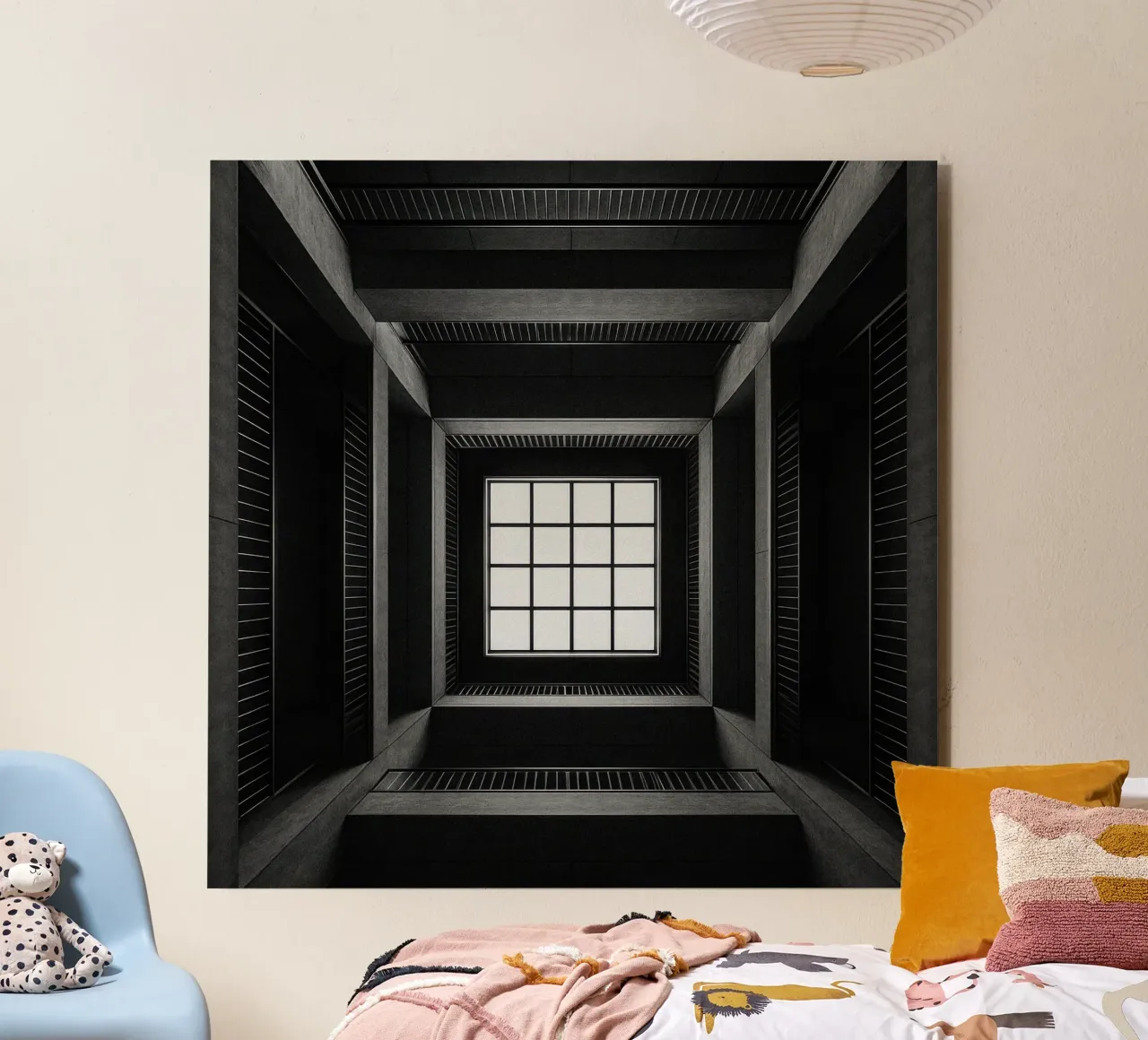 Tokyo - Window onto empty space alu-dibond by Black & White
