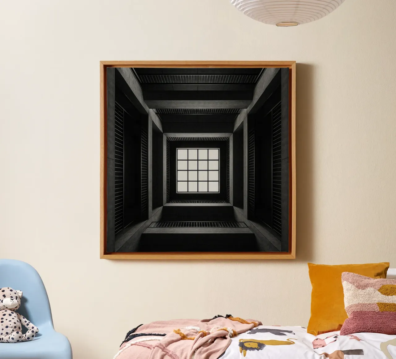 Tokyo - Window onto empty space canvas by Black & White