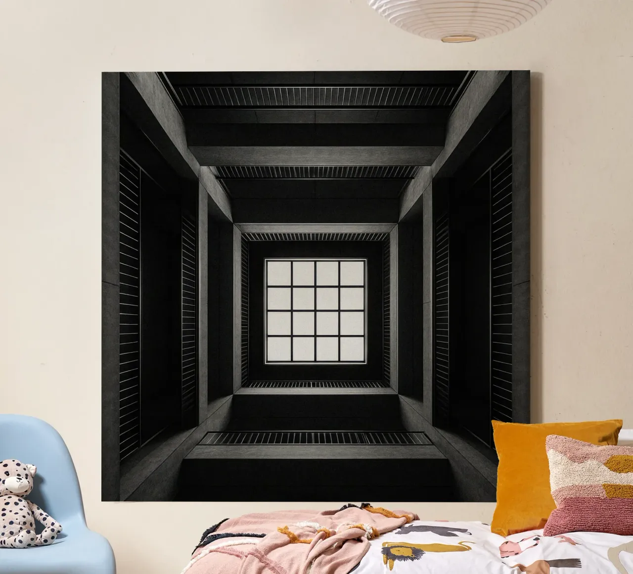 Tokyo - Window onto empty space canvas by Black & White
