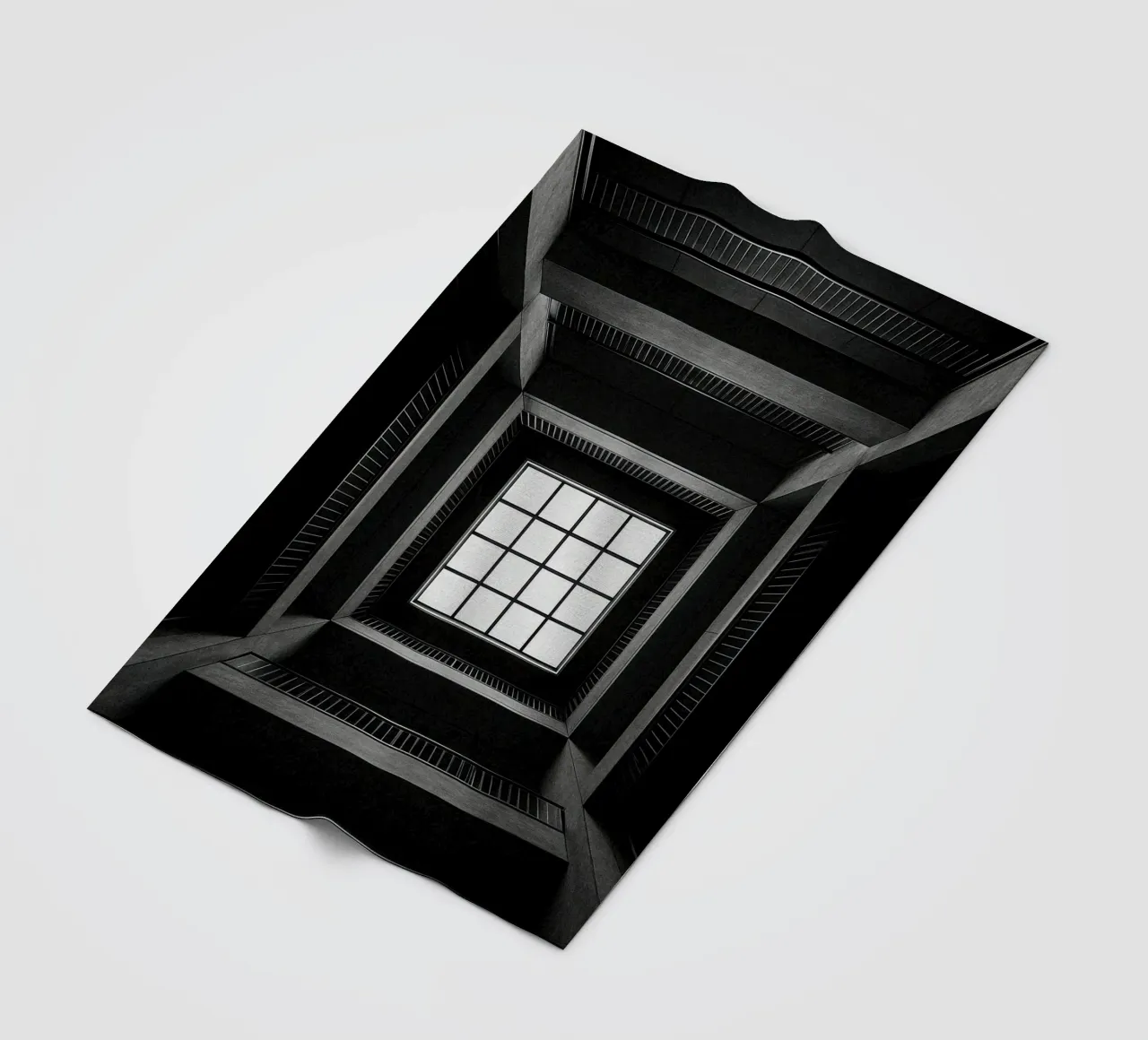 Tokyo - Window onto empty space fleece blanket by Black & White