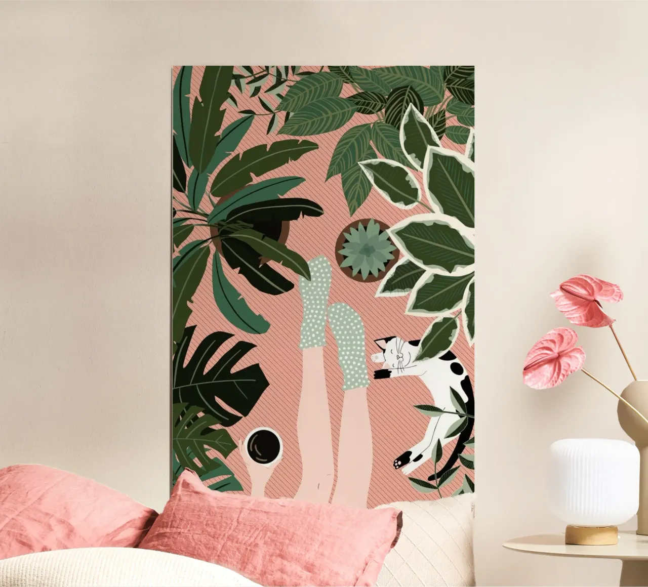 Garden at Home poster with wooden frame by cafelab