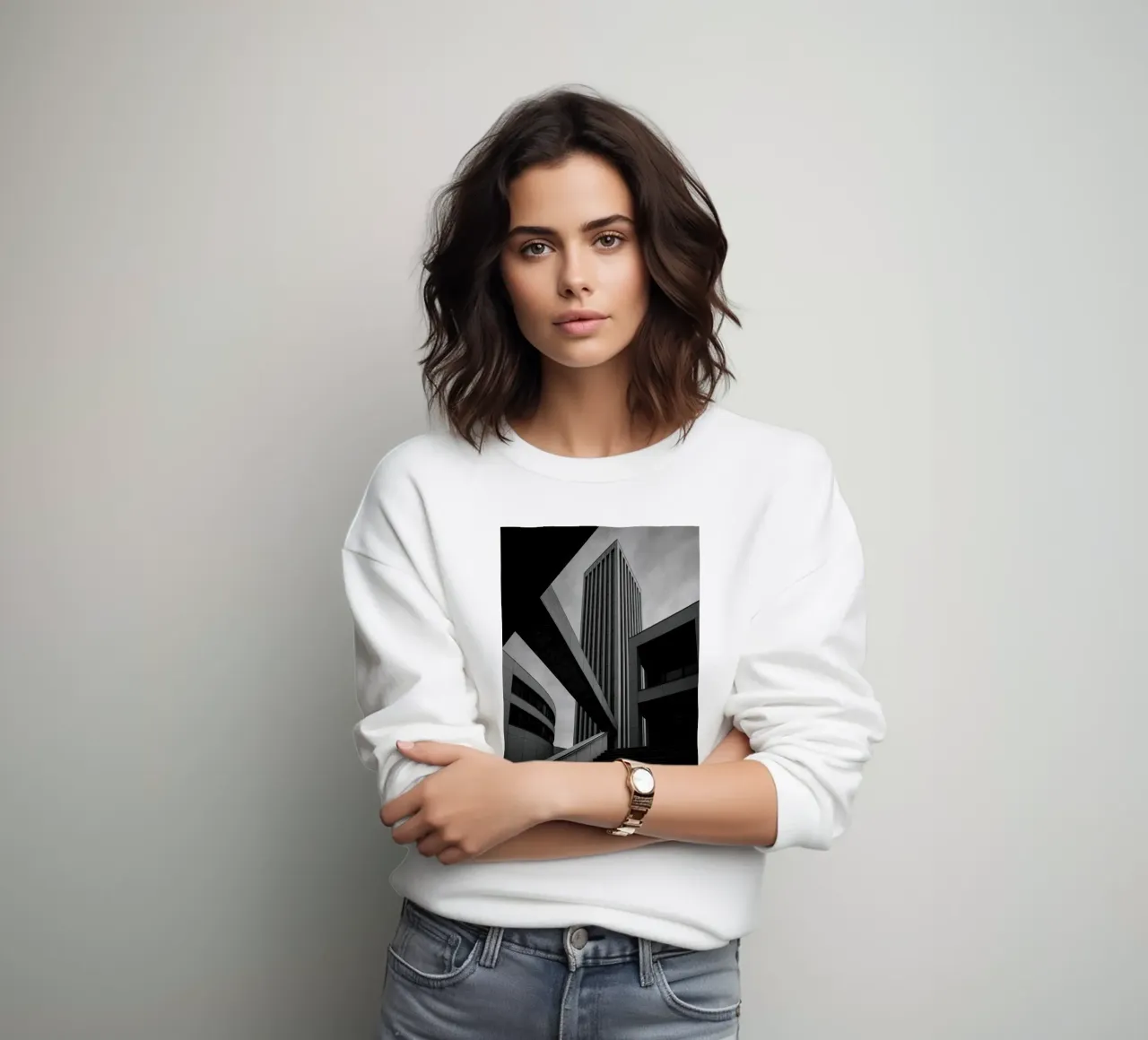 Düsseldorf - Between blocks and lines sweatshirt by Black & White