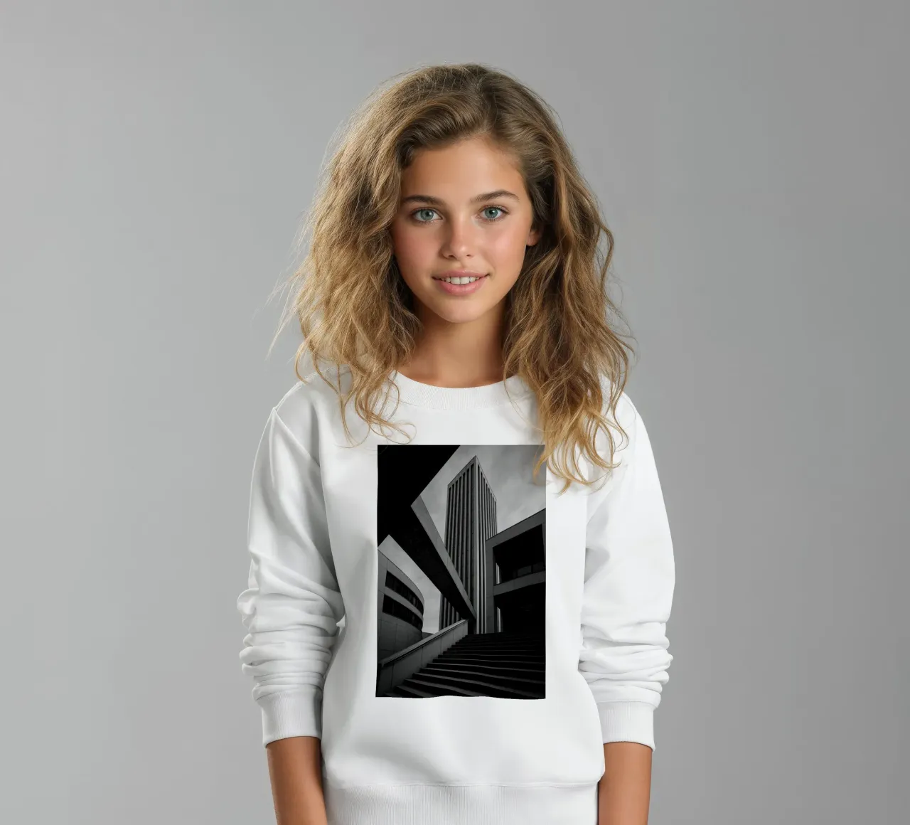 Düsseldorf - Between blocks and lines kids sweatshirt by Black & White