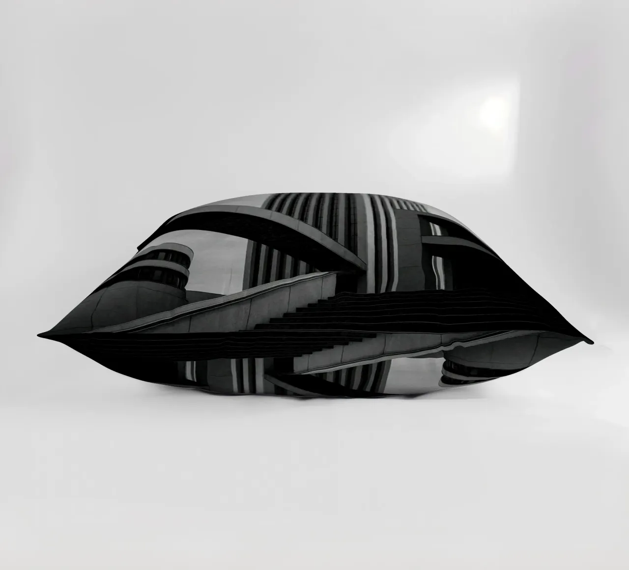 Düsseldorf - Between blocks and lines decorative cushion by Black & White