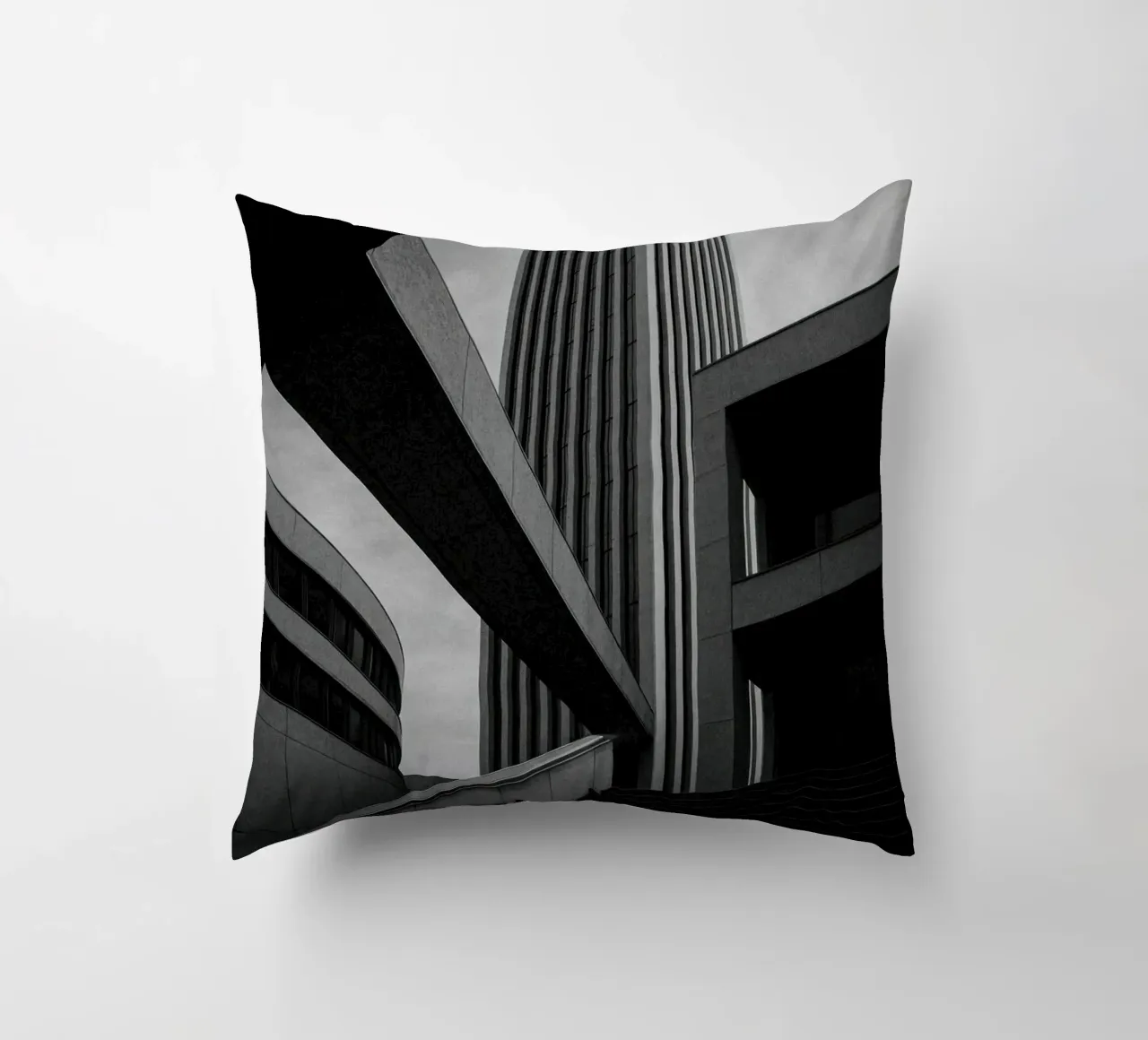 Düsseldorf - Between blocks and lines decorative cushion by Black & White