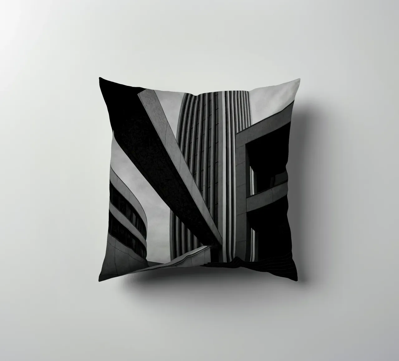 Düsseldorf - Between blocks and lines decorative cushion by Black & White