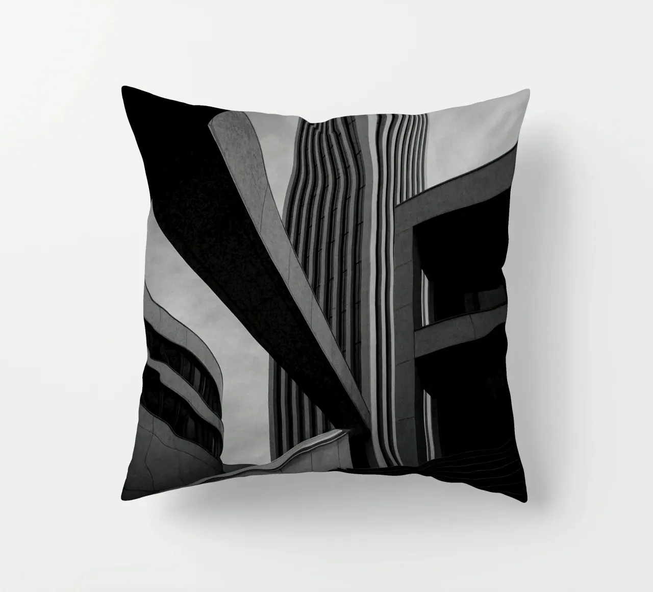 Düsseldorf - Between blocks and lines decorative cushion by Black & White