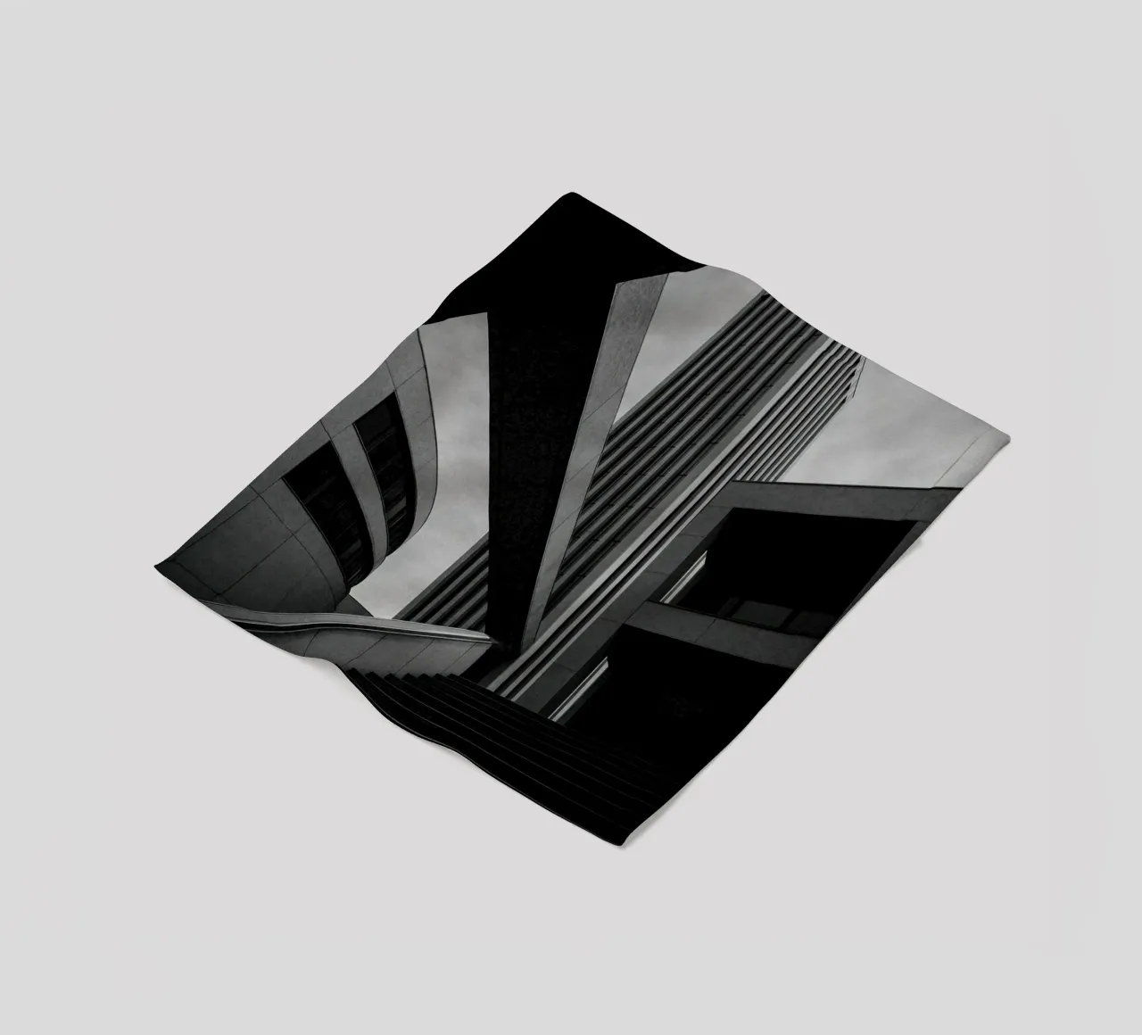 Düsseldorf - Between blocks and lines fleece blanket by Black & White
