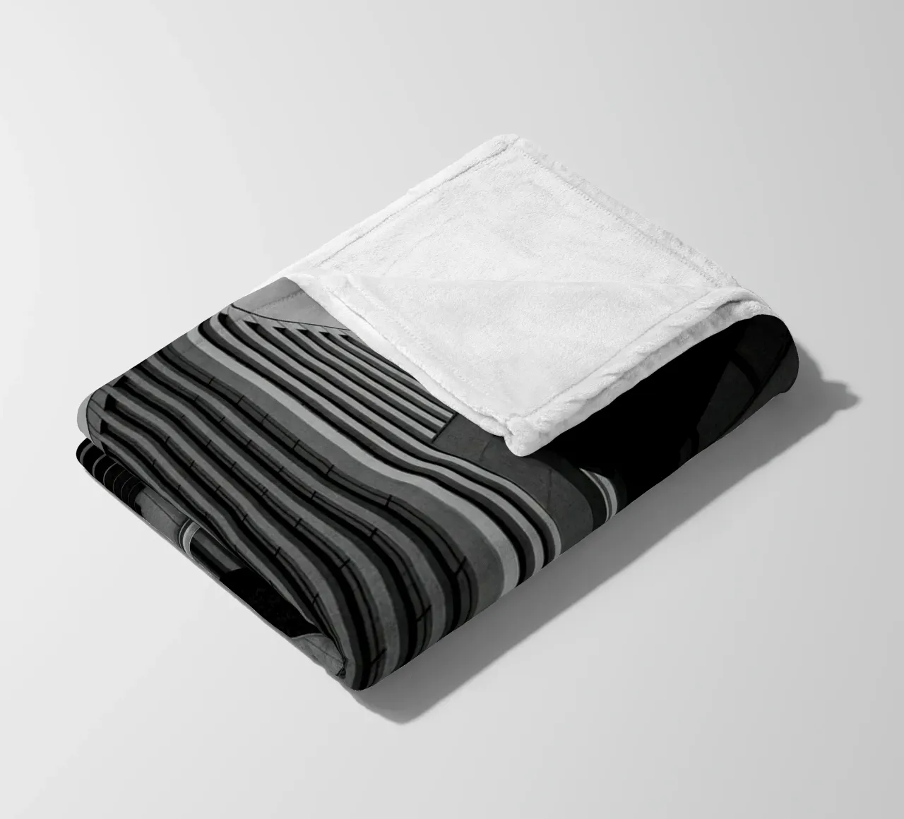 Düsseldorf - Between blocks and lines fleece blanket by Black & White