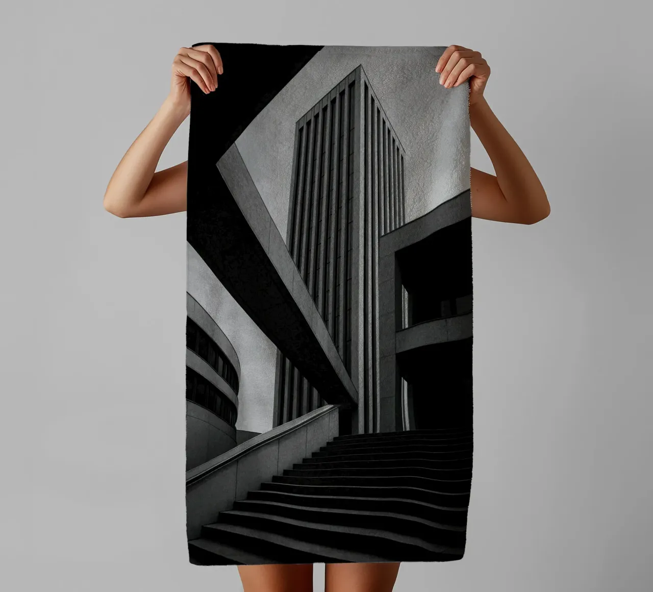 Düsseldorf - Between blocks and lines towel by Black & White
