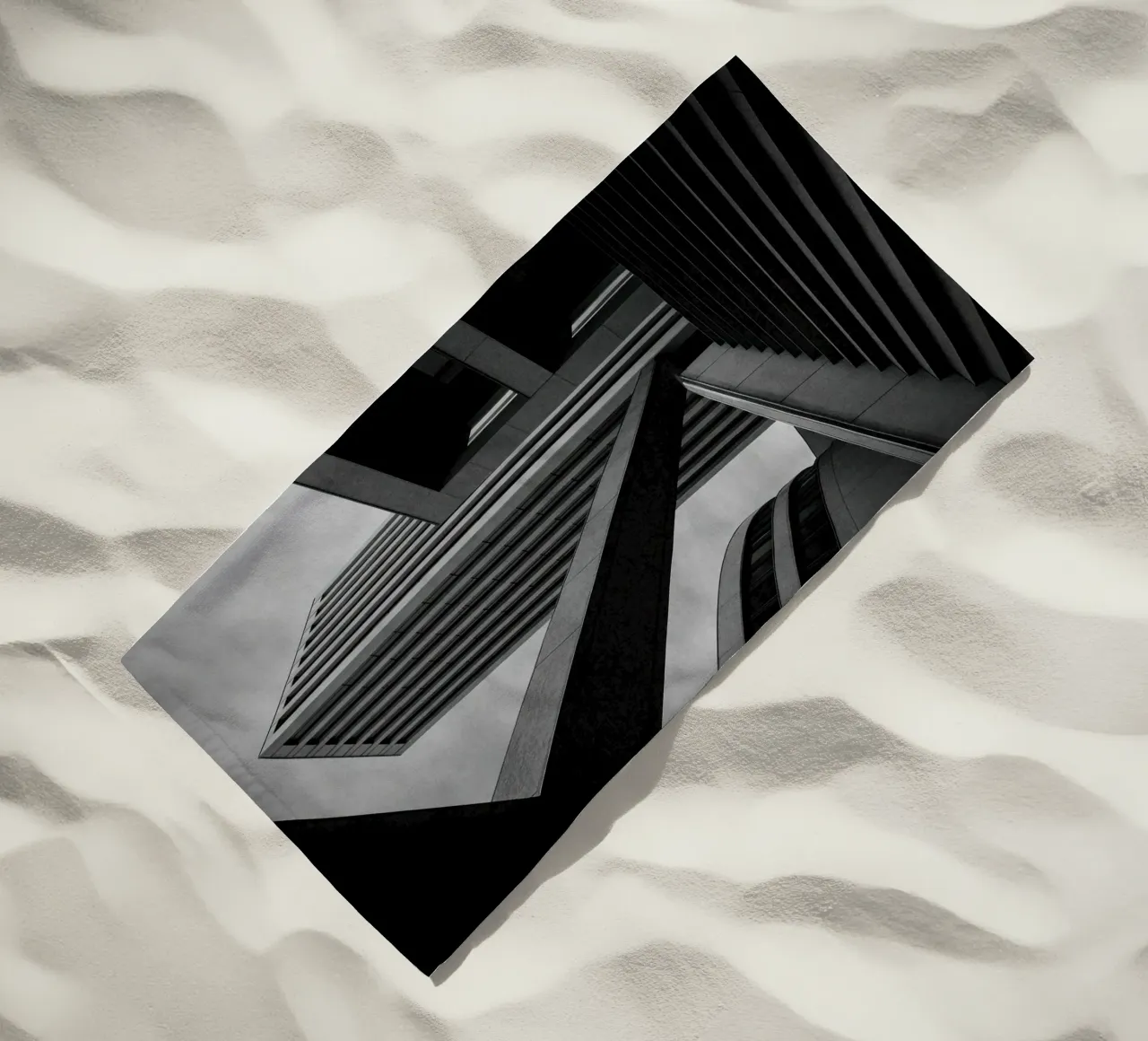 Düsseldorf - Between blocks and lines beach towel by Black & White