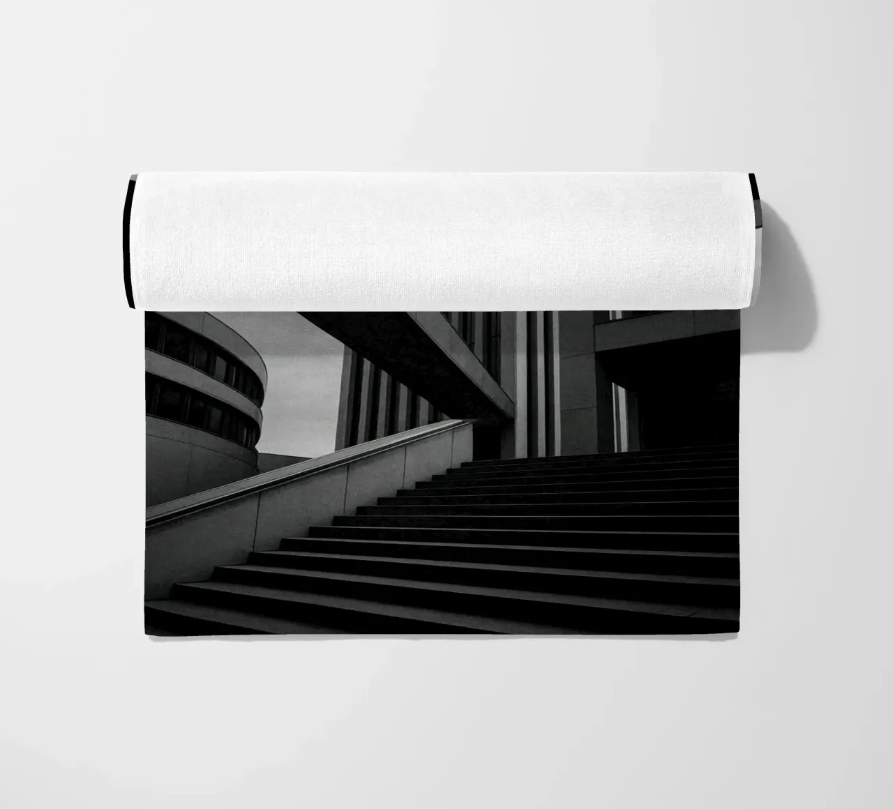 Düsseldorf - Between blocks and lines beach towel by Black & White