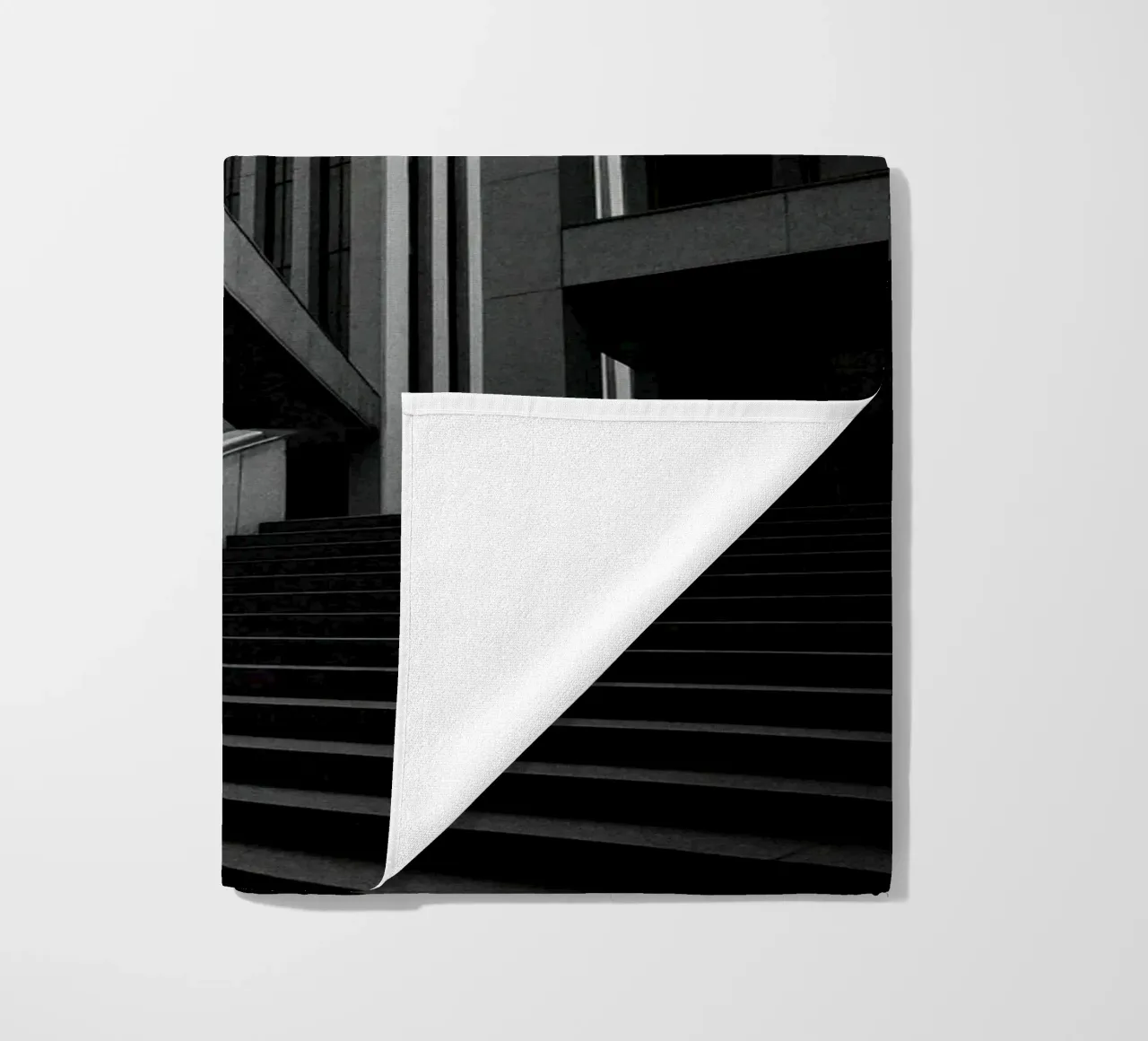 Düsseldorf - Between blocks and lines beach towel by Black & White