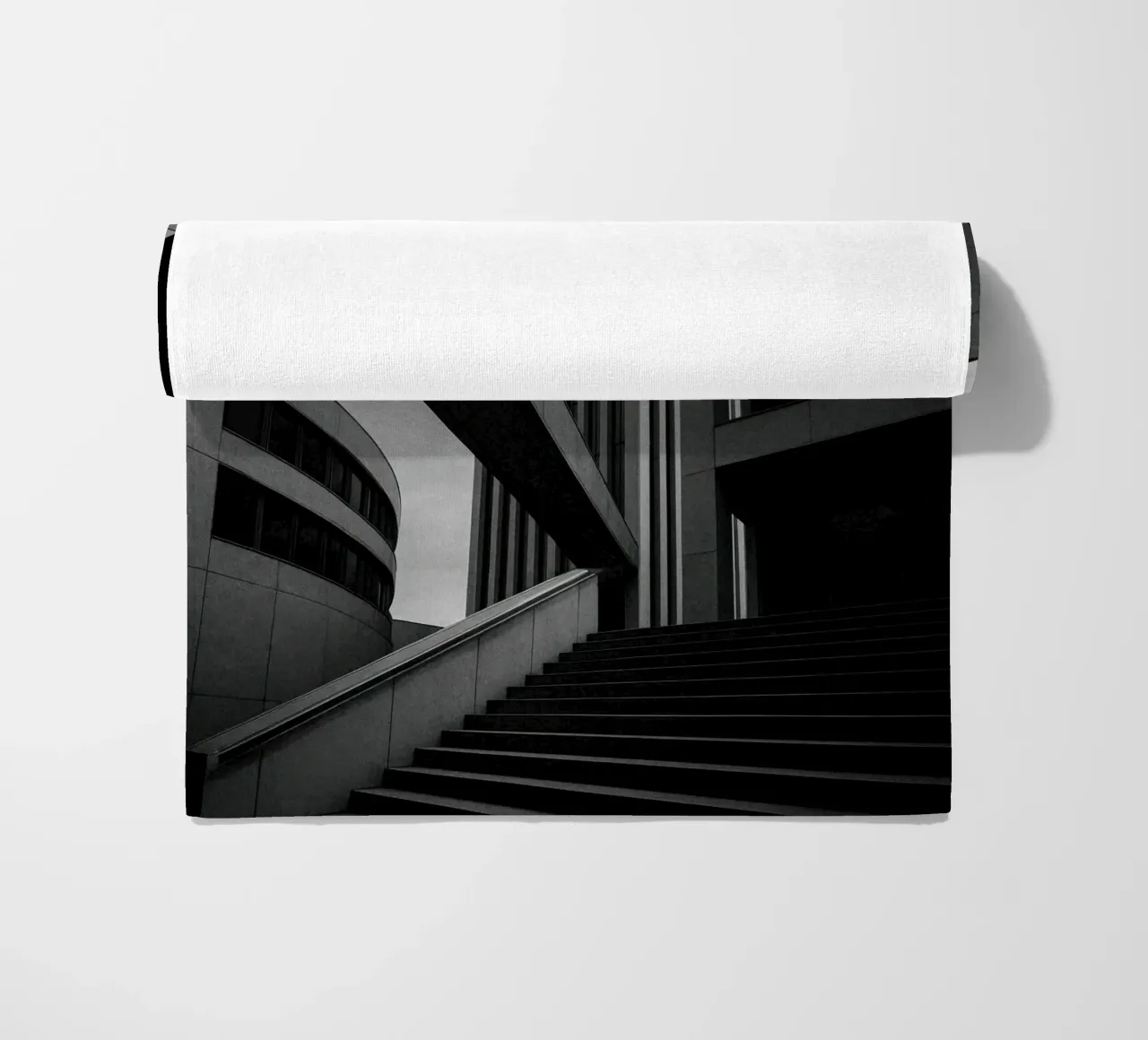 Düsseldorf - Between blocks and lines beach towel by Black & White