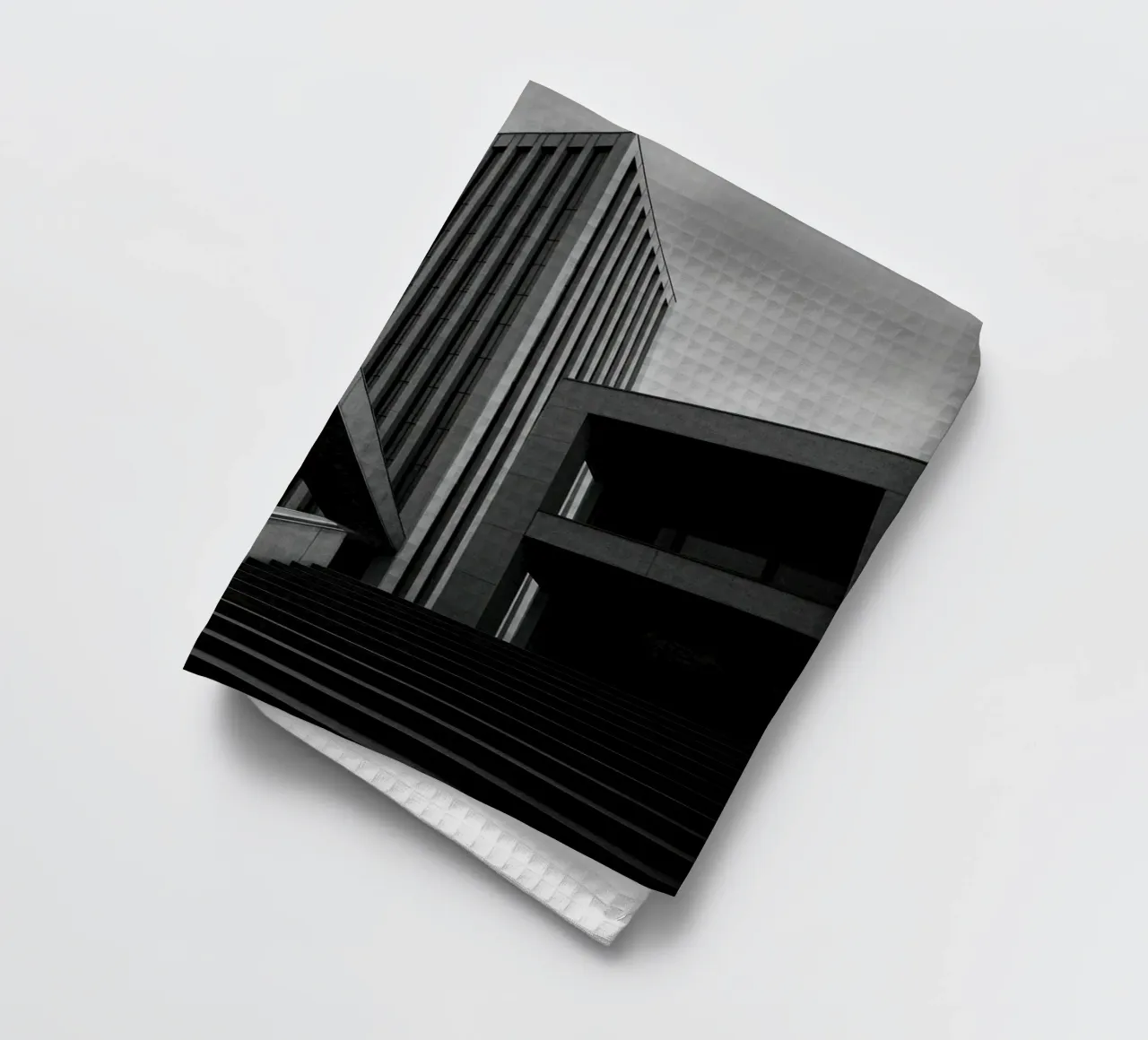 Düsseldorf - Between blocks and lines tea towel by Black & White