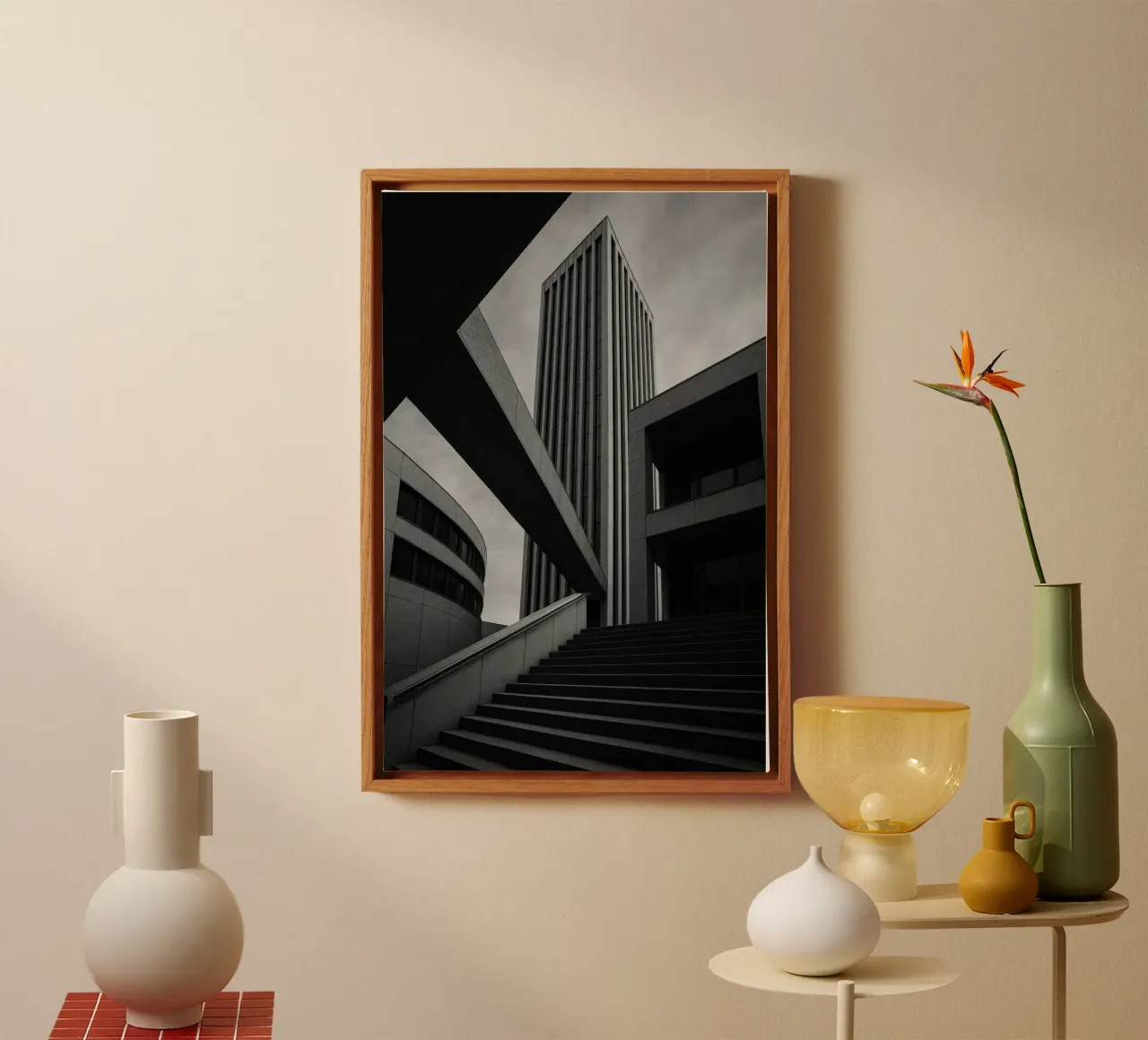 Düsseldorf - Between blocks and lines canvas by Black & White