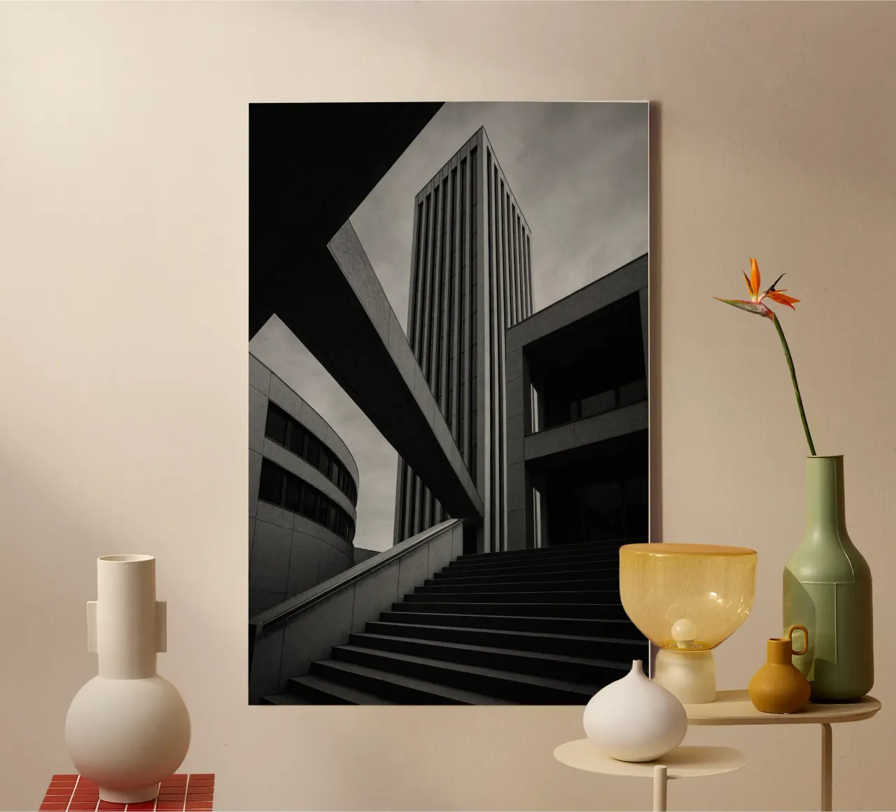 Düsseldorf - Between blocks and lines canvas by Black & White