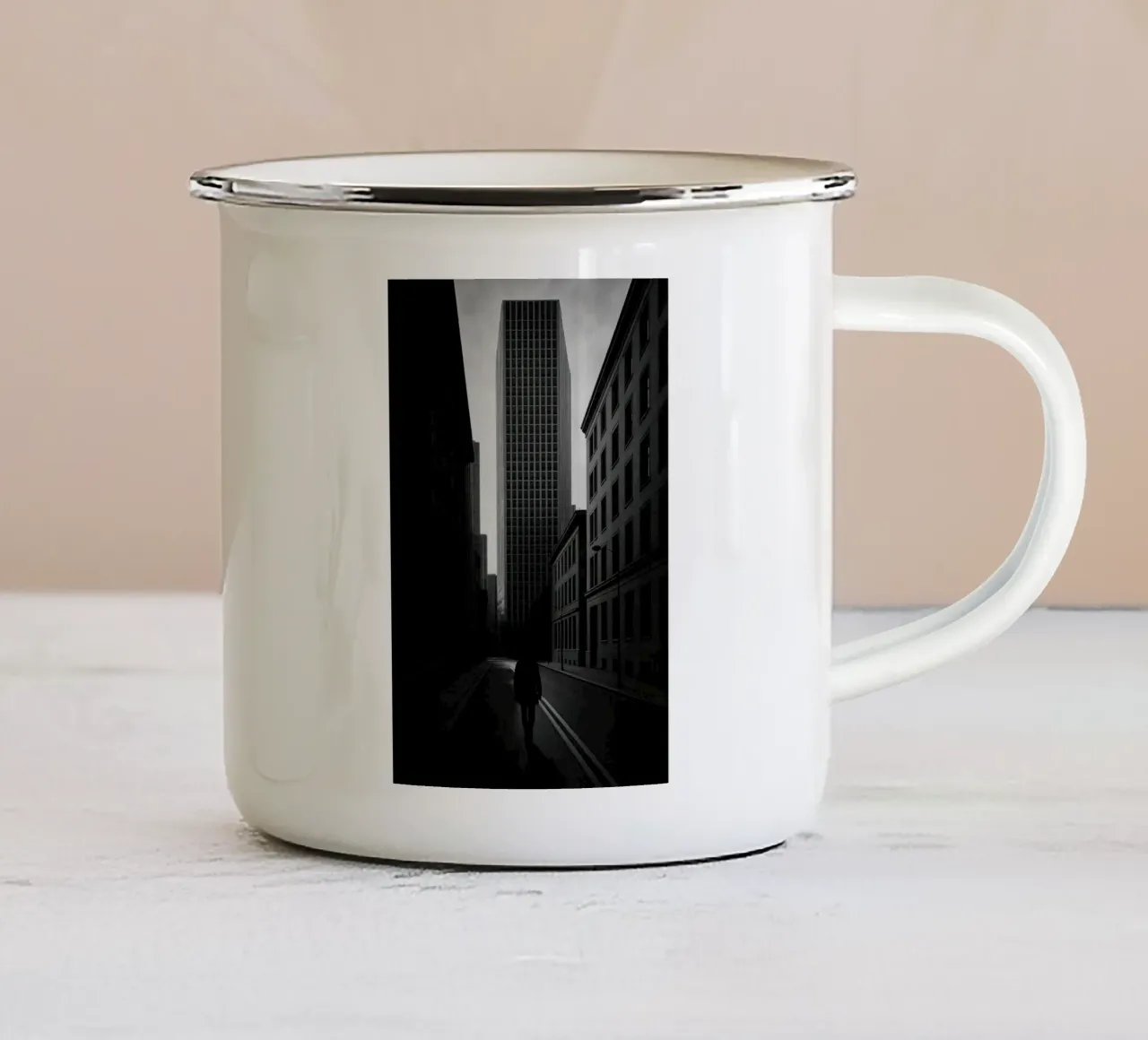 New York – Solitude verticale tazza in smalto da Black & White