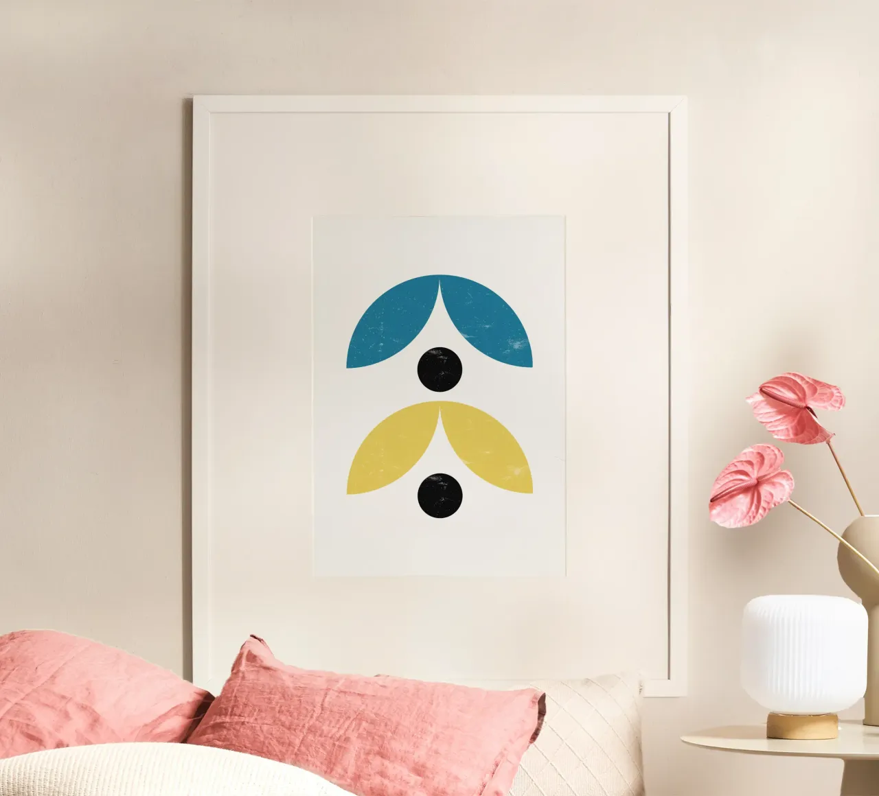 Impression d'art minimaliste abstrait du milieu du siècle par Geometri poster de NorwesClub