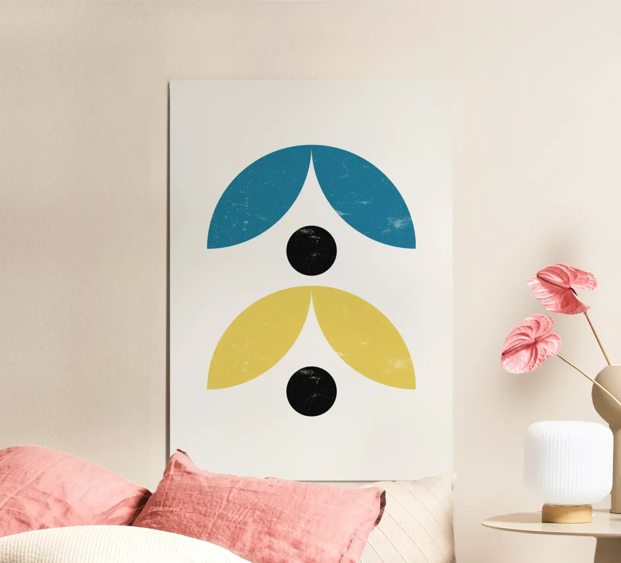 Impression d'art minimaliste abstrait du milieu du siècle par Geometri poster de NorwesClub