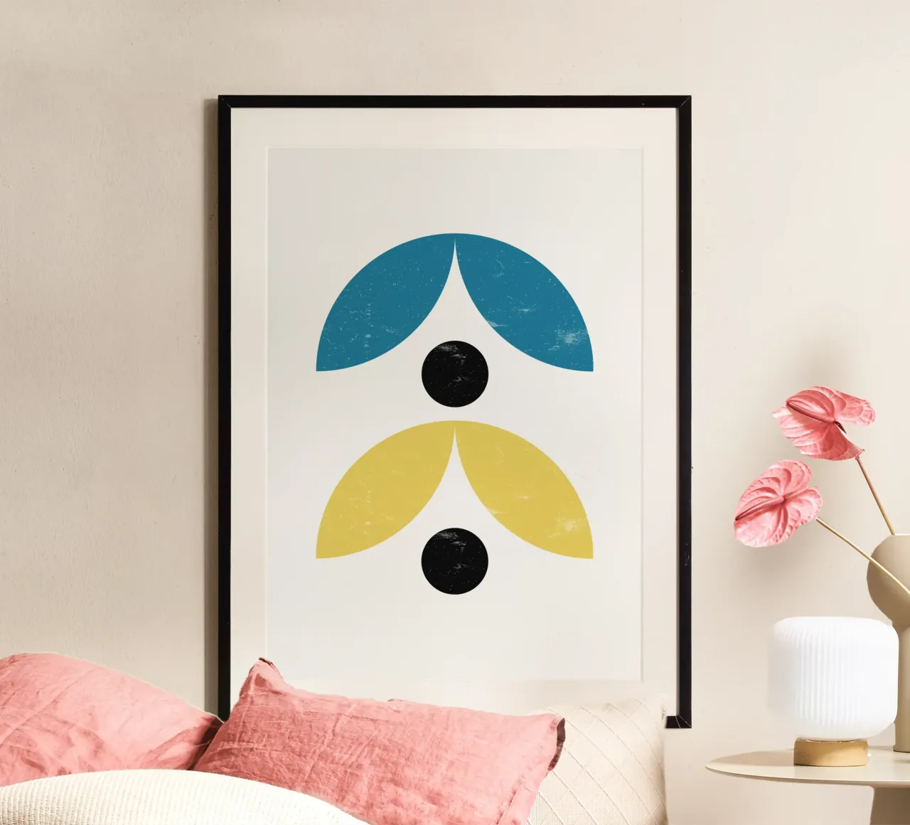 Impression d'art minimaliste abstrait du milieu du siècle par Geometri poster de NorwesClub